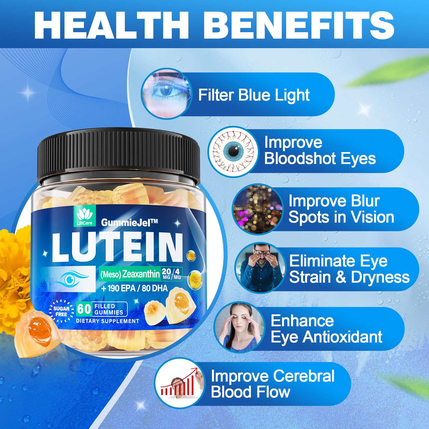 Foto 5 pulgar | Suplementos Para La Salud Ocular Lilicare Luteína 20 Mg Zeaxantina 40 Mg - Venta Internacional.