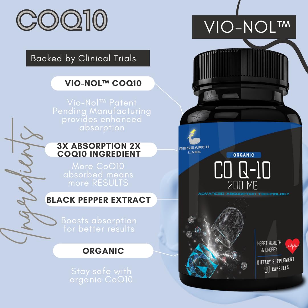 Foto 3 pulgar | Suplemento Research Labs Coq10 200 Mg Con Pimienta Negra 180 Cápsulas Blandas - Venta Internacional.