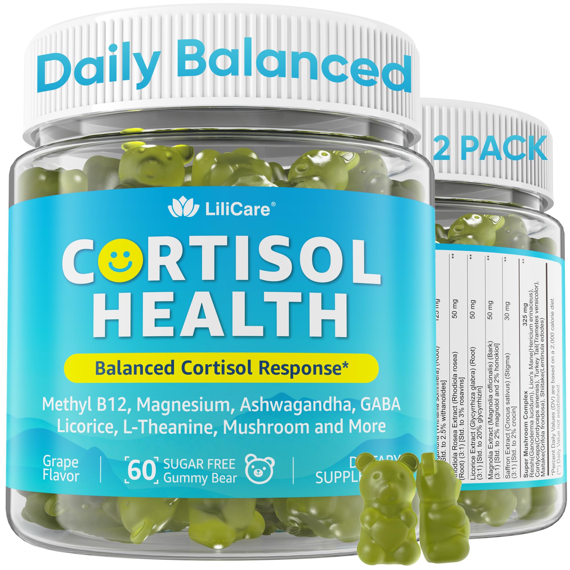Foto 2 pulgar | Gominolas De Cortisol Lilicare Para Mujeres Y Hombres Con Magnesio  Paquete De 2 - Venta Internacional.
