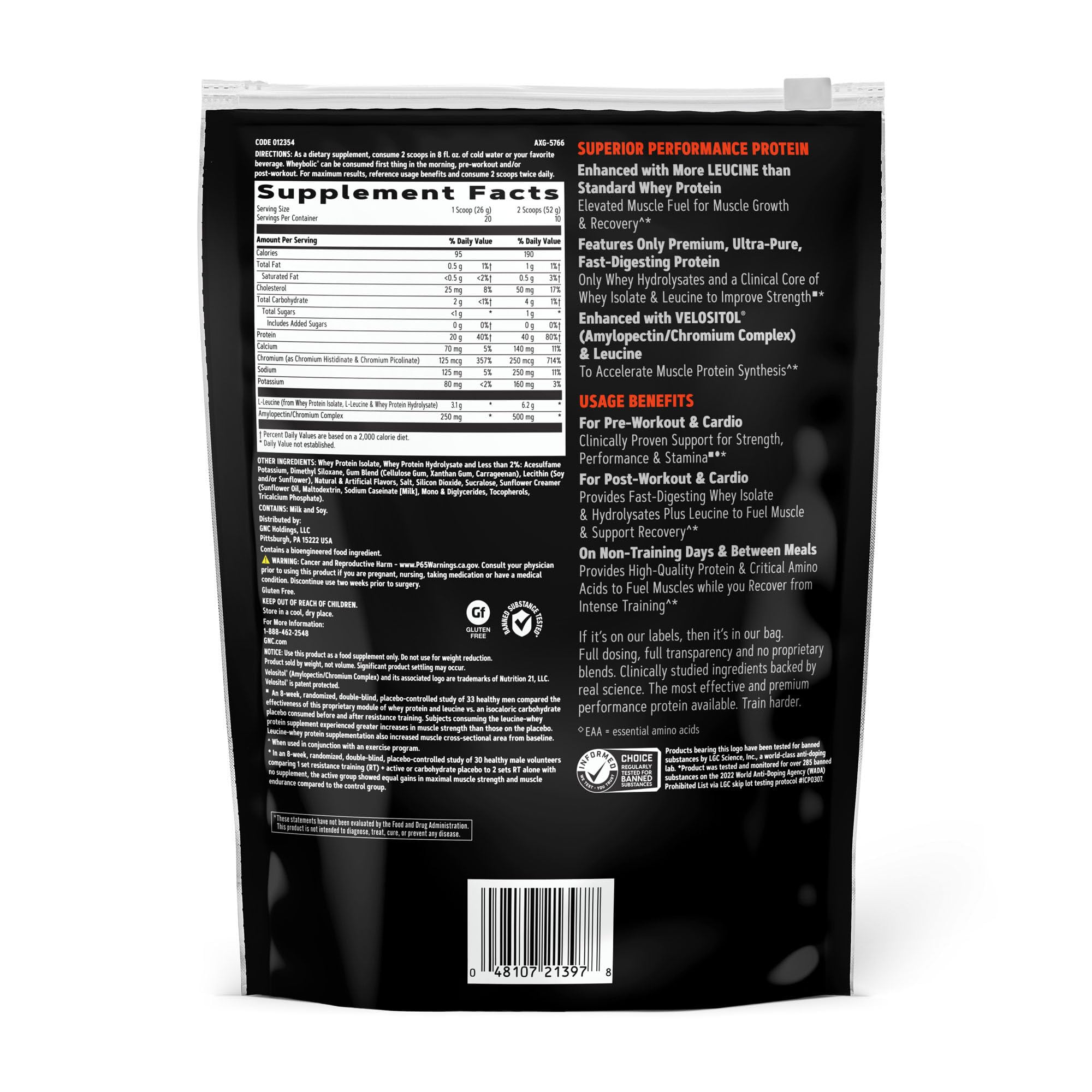 Foto 3 pulgar | Proteína En Polvo Gnc Amp Wheybolic 40 G Proteína De Suero De Vainilla 10s - Venta Internacional.
