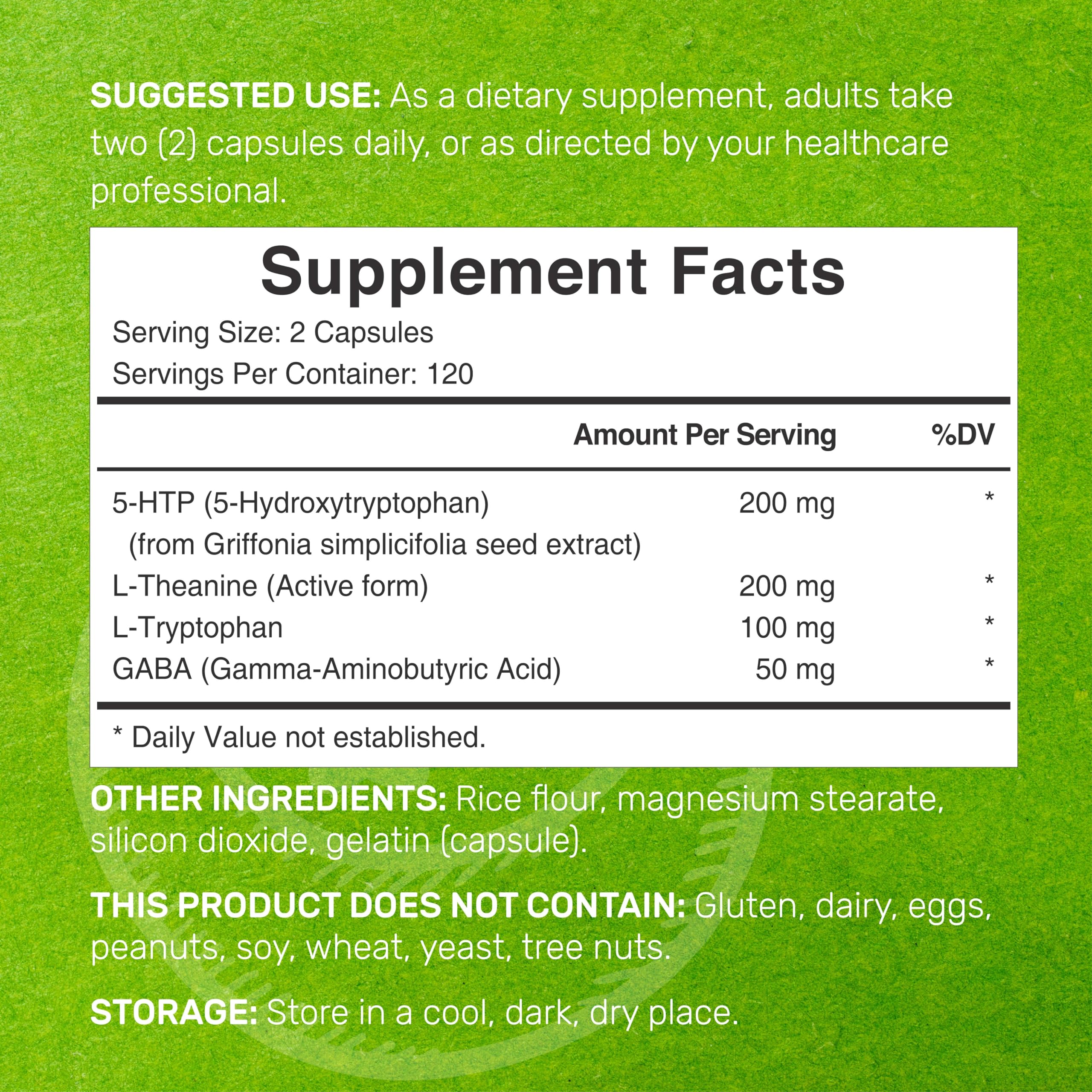 Foto 3 pulgar | Oferta De Suplementos 5-htp 200 Mg 240 Cápsulas Con L-teanina  L-tr - Venta Internacional.