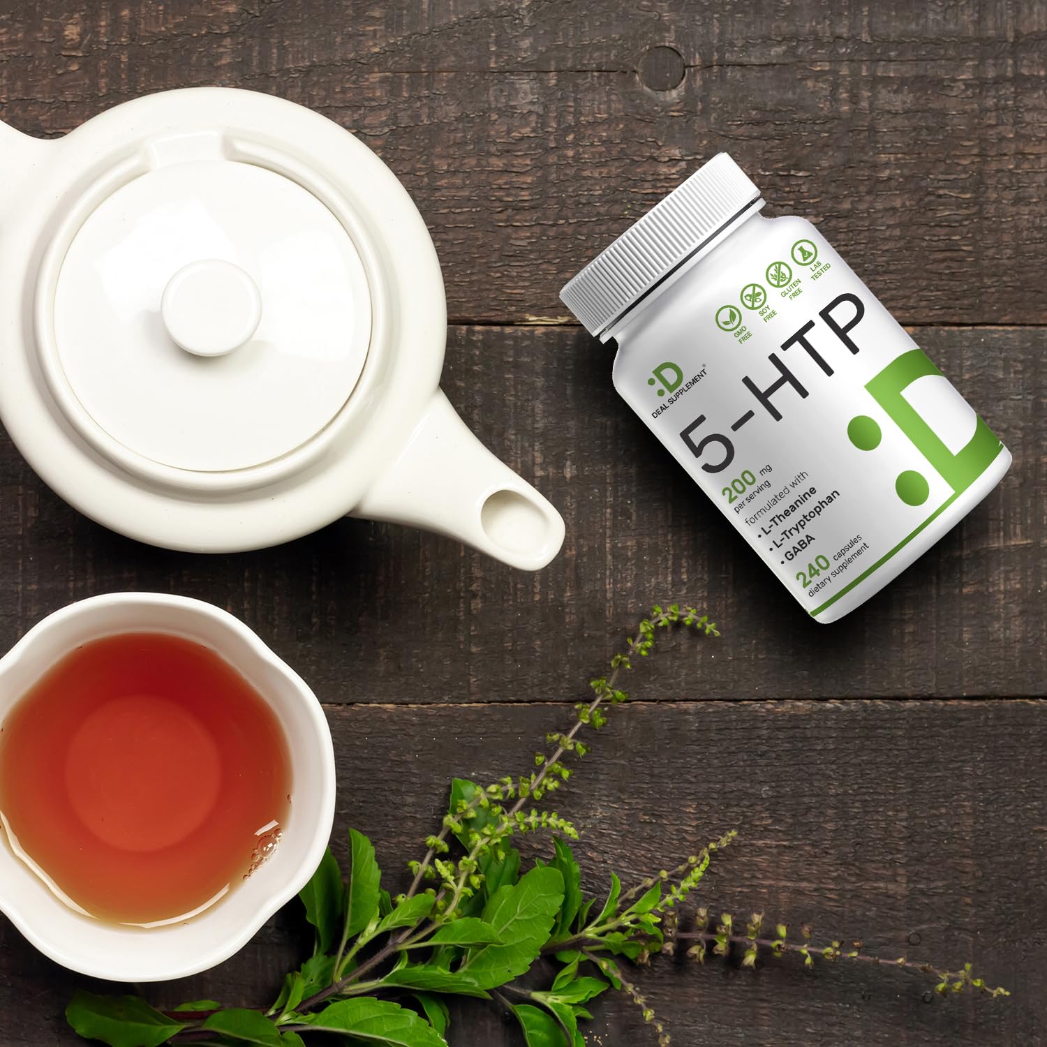 Foto 7 | Oferta De Suplementos 5-htp 200 Mg 240 Cápsulas Con L-teanina  L-tr - Venta Internacional.