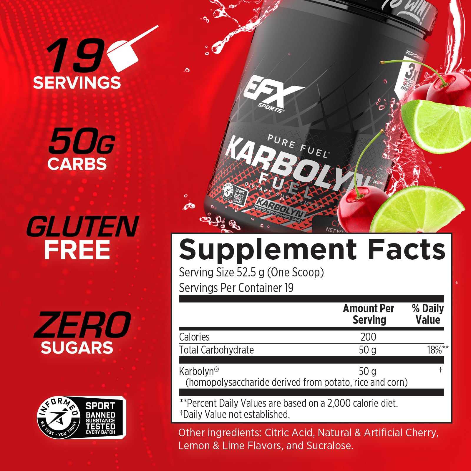 Foto 3 | Carbohidratos En Polvo Efx Sports Karbolyn Fuel 19 Porciones - Venta Internacional.