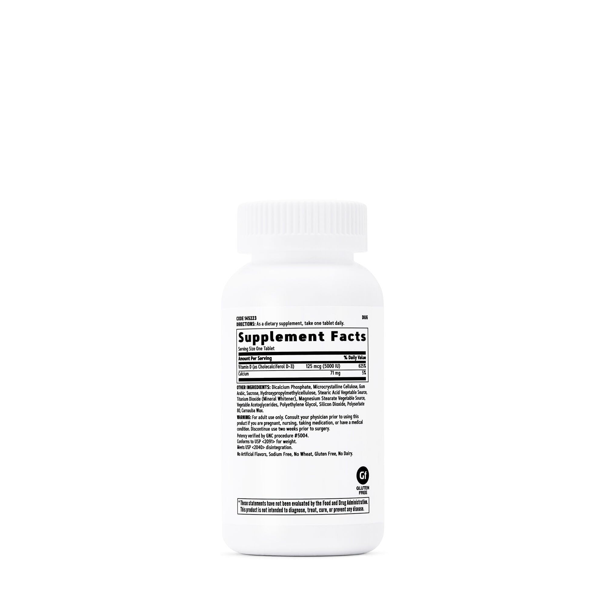 Foto 3 pulgar | Suplemento De Vitamina D3 Gnc 125 Mcg 5000 Ui Para Dientes Y Huesos - Venta Internacional.