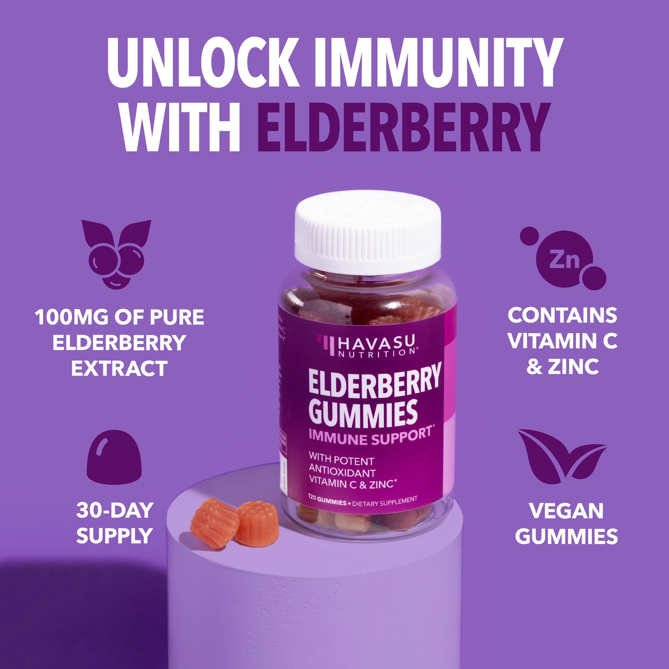 Foto 4 pulgar | Gomitas De Saúco Havasu Nutrition  120 Unidades  Para Adultos - Venta Internacional.