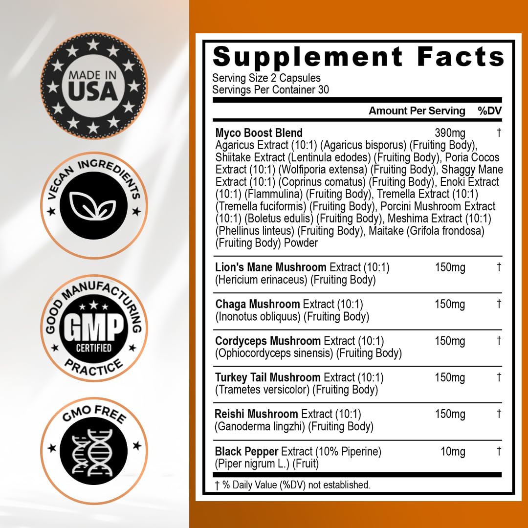 Foto 6 pulgar | Suplemento Vitamax Mycoboost Focus & Energy Con Hongos - Venta Internacional.