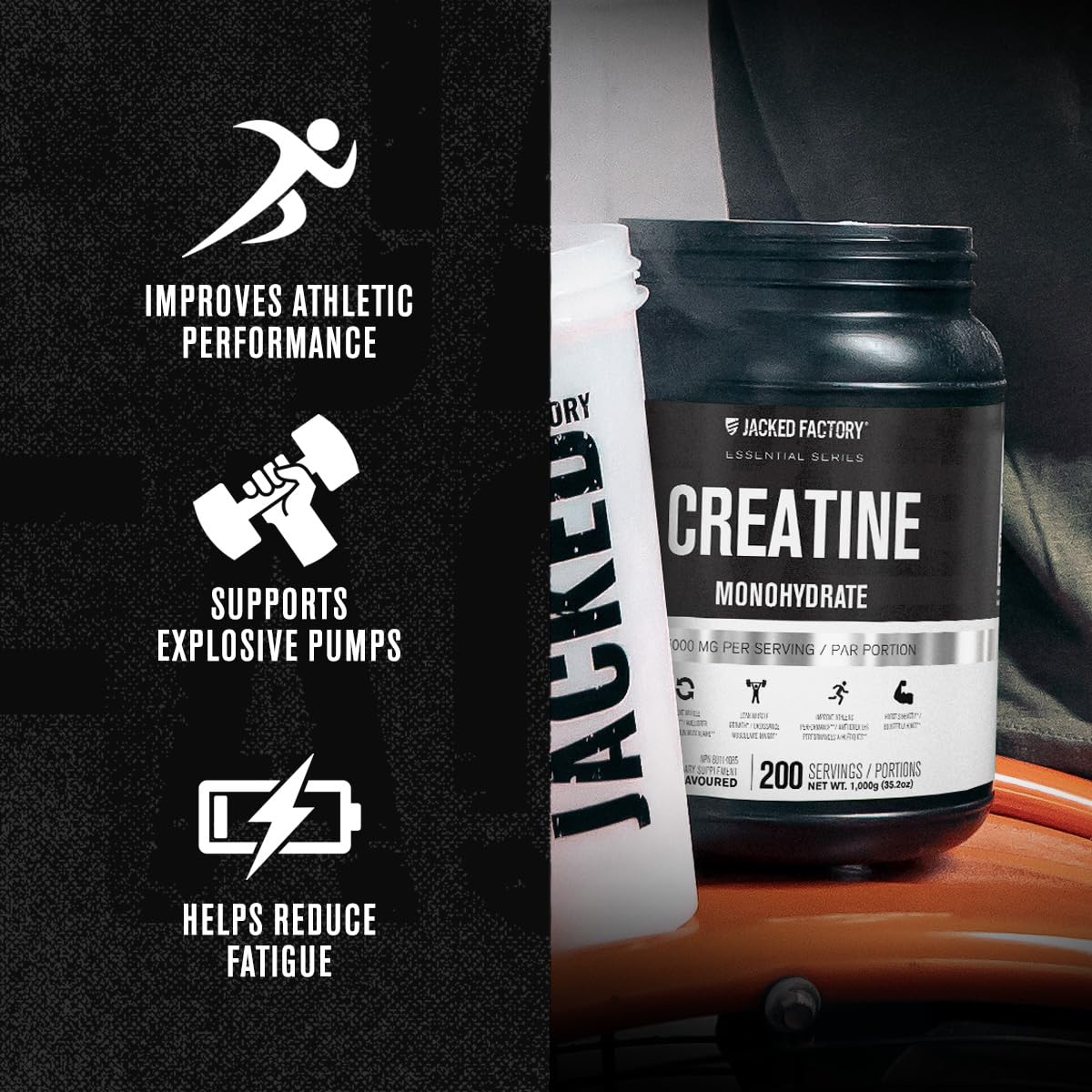 Foto 5 pulgar | Suplemento De Creatina Jacked Factory Monohydrate 1000 G - Venta Internacional.