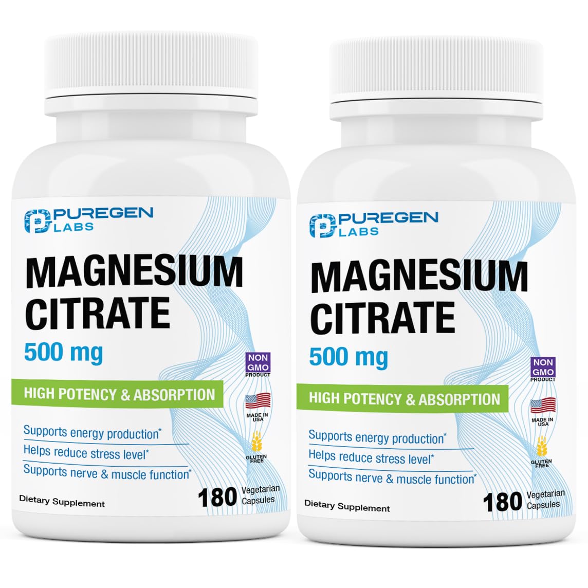 Foto 1 | Suplemento De Citrato De Magnesio Puregen Labs 500 Mg 360 Cápsulas - Venta Internacional.