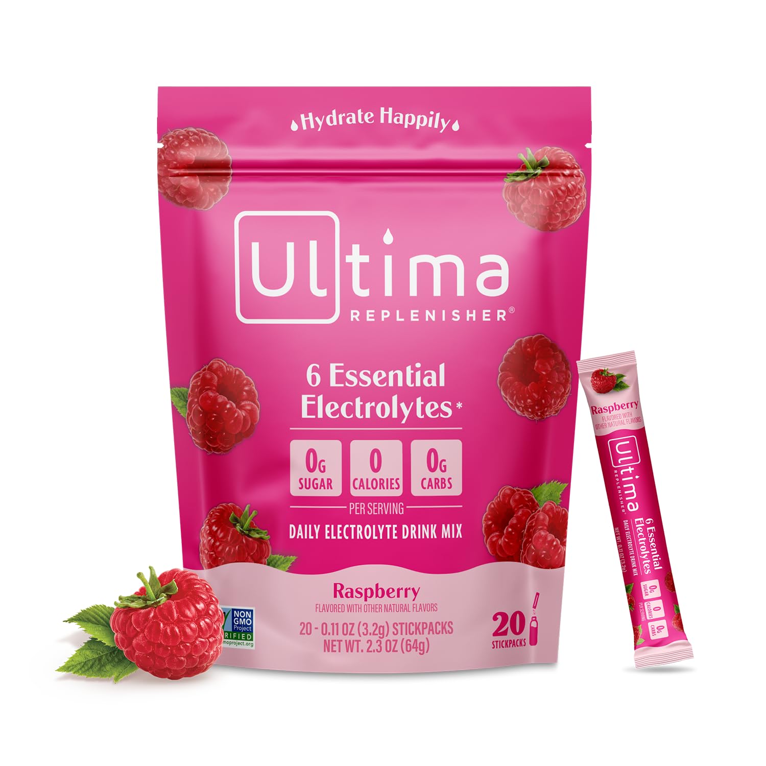 Foto 2 pulgar | Mezcla De Electrolitos En Polvo Ultima Replenisher Raspberry - Venta Internacional.