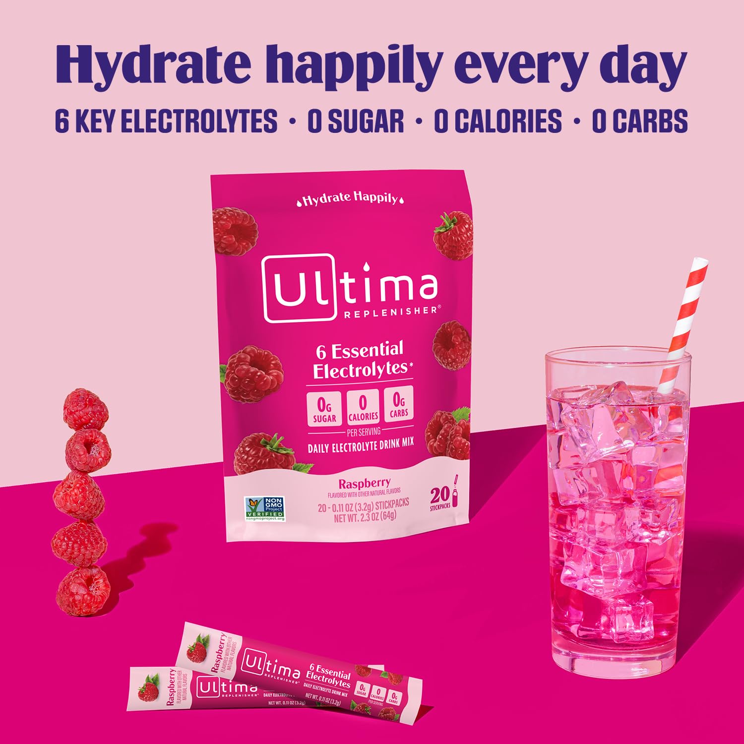 Foto 4 pulgar | Mezcla De Electrolitos En Polvo Ultima Replenisher Raspberry - Venta Internacional.