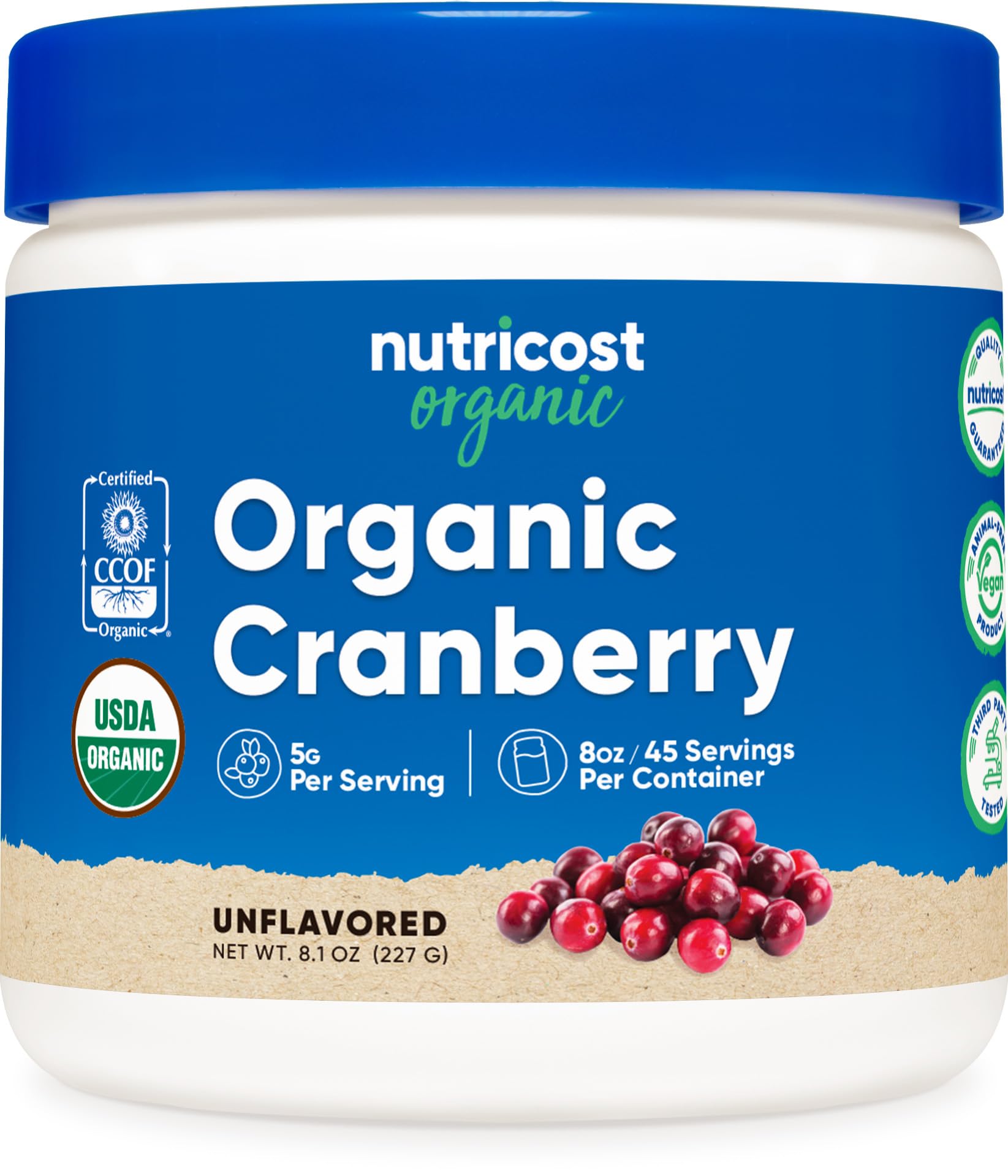 Foto 1 | Suplemento Nutricost De Arándano Orgánico En Polvo  240 Ml  5 G/porción - Venta Internacional.
