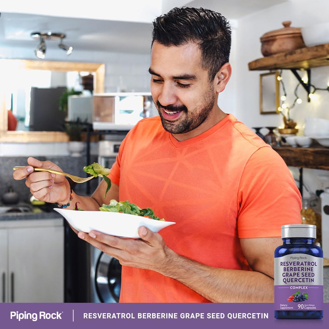 Foto 6 | Suplemento Piping Rock Resveratrol Berberine 90 Cápsulas - Venta Internacional.