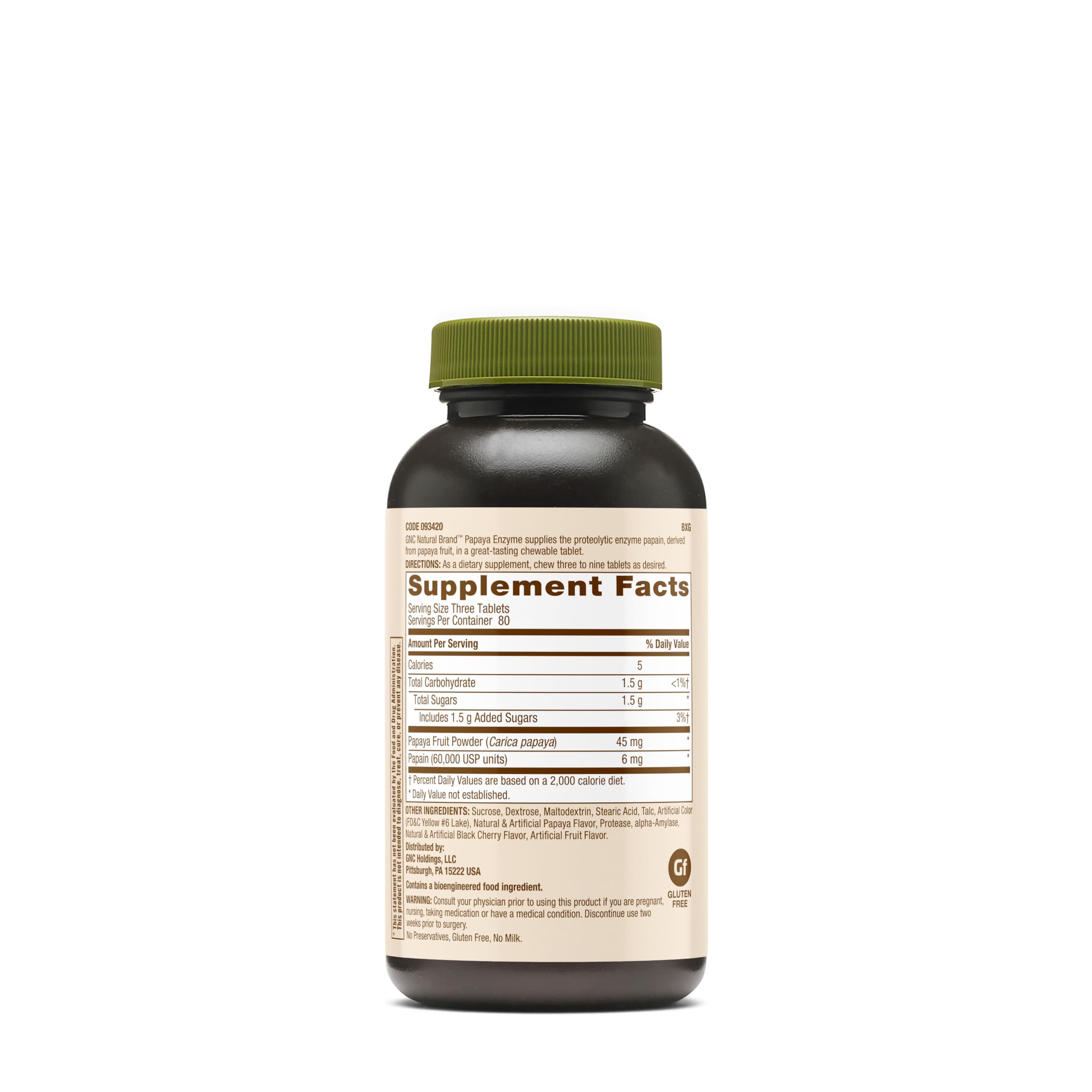 Foto 2 | Suplemento Gnc Natural Brand Papaya Enzyme 240 Tabletas - Venta Internacional.