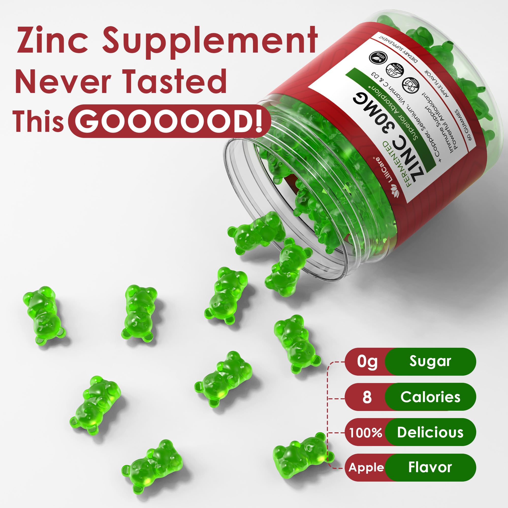 Foto 8 pulgar | Complementa Las Gomitas De Zinc Lilicare De 30 Mg Con Cobre  Selenio  Vitamina C Y D3 - Venta Internacional.