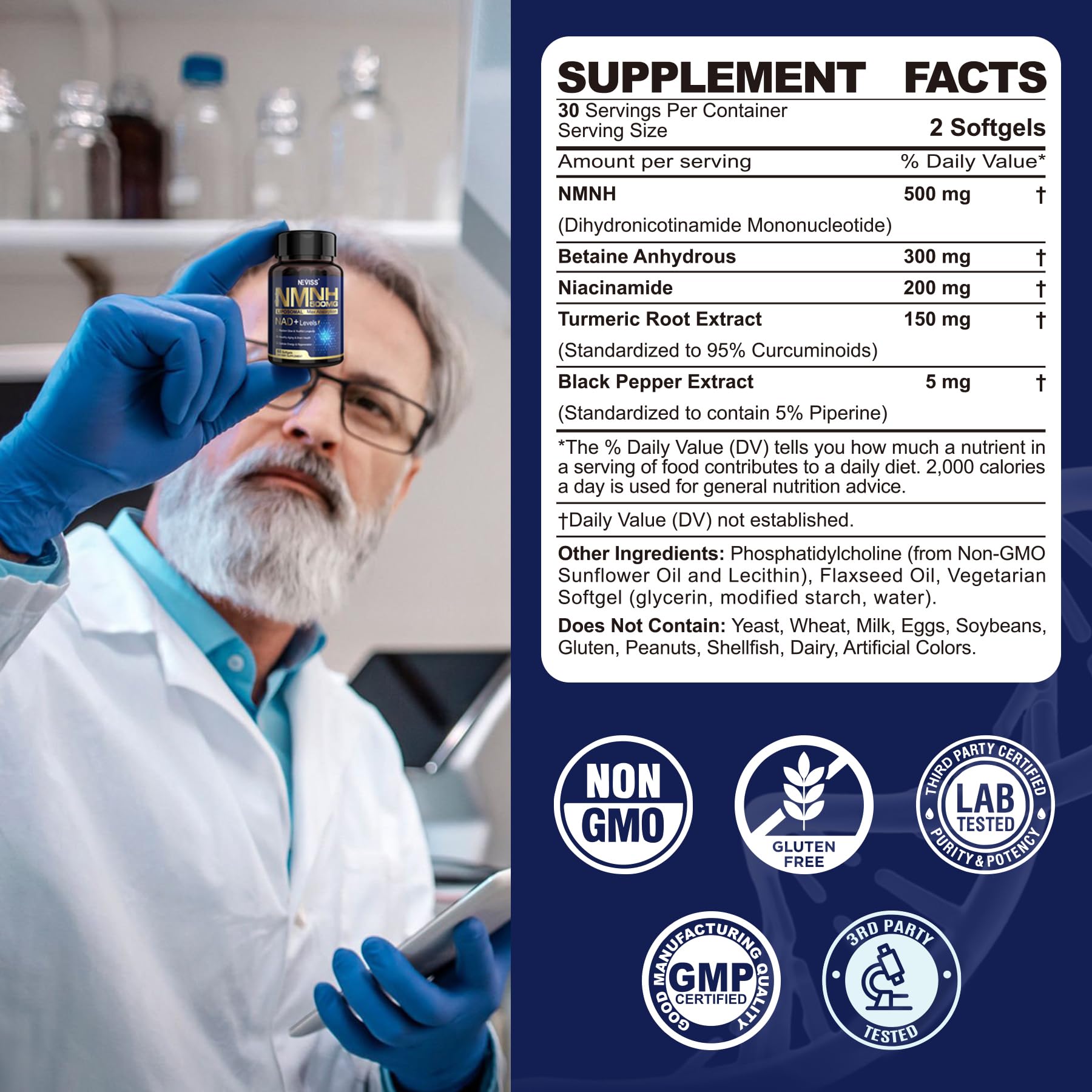 Foto 4 | Suplemento Neviss Nad+ Nmnh Liposomal De Última Generación  500 Mg  120 Cápsulas Blandas - Venta Internacional.