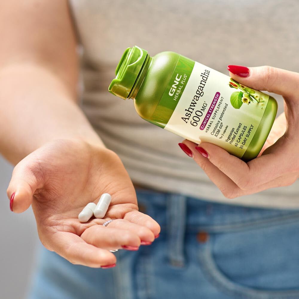 Foto 4 | Suplemento Gnc Herbal Plus Ashwagandha De 600 Mg De Concentración Clínica - Venta Internacional.