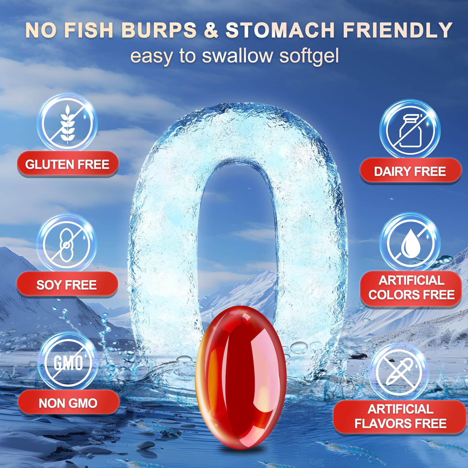 Foto 6 | Suplemento De Aceite De Krill Zebora 1200 Mg De Omega 3 Con Astaxantina - Venta Internacional.