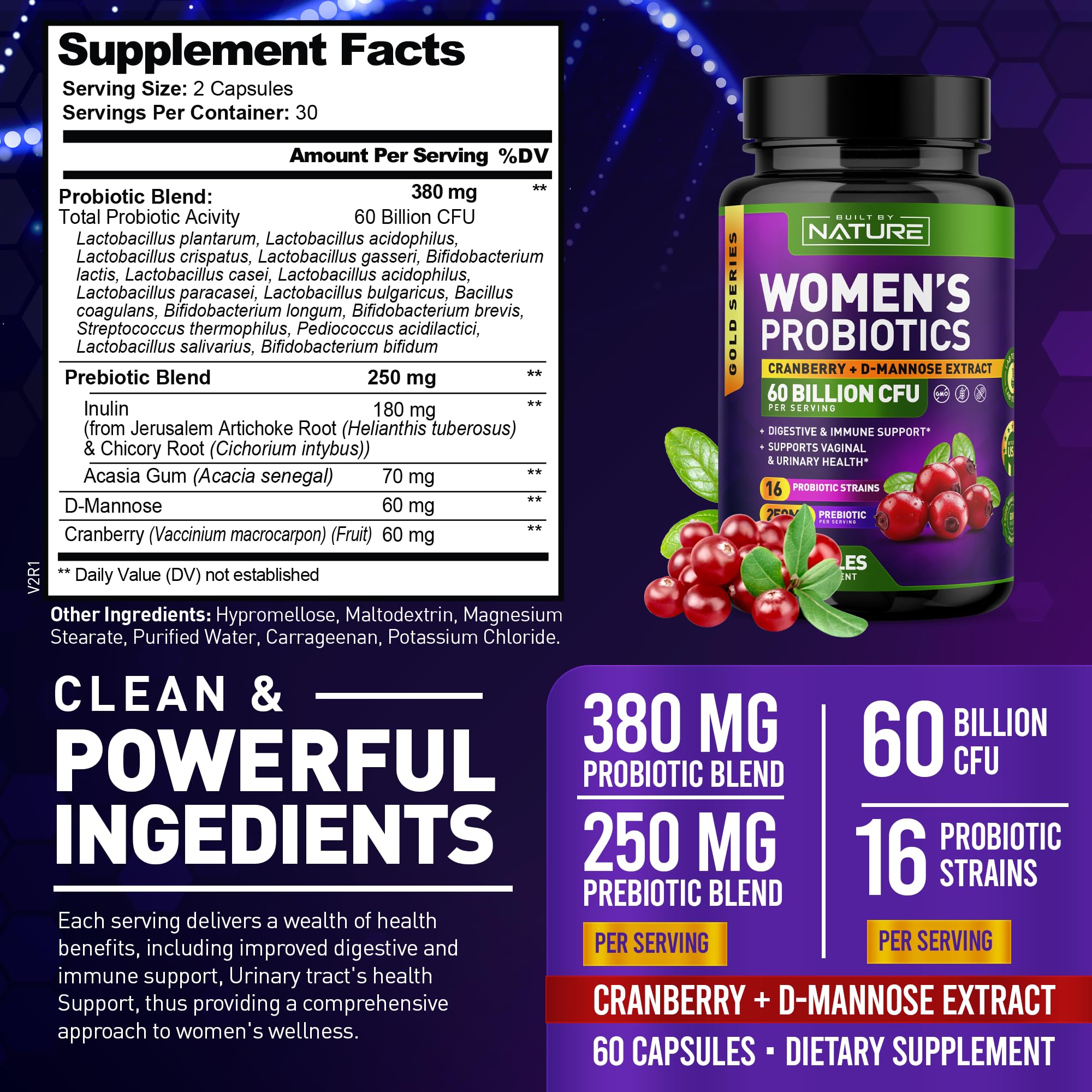 Foto 3 pulgar | Probióticos Creados Por La Naturaleza: 60 Mil Millones De Ufc (16 Cepas) Para Mujeres - Venta Internacional.