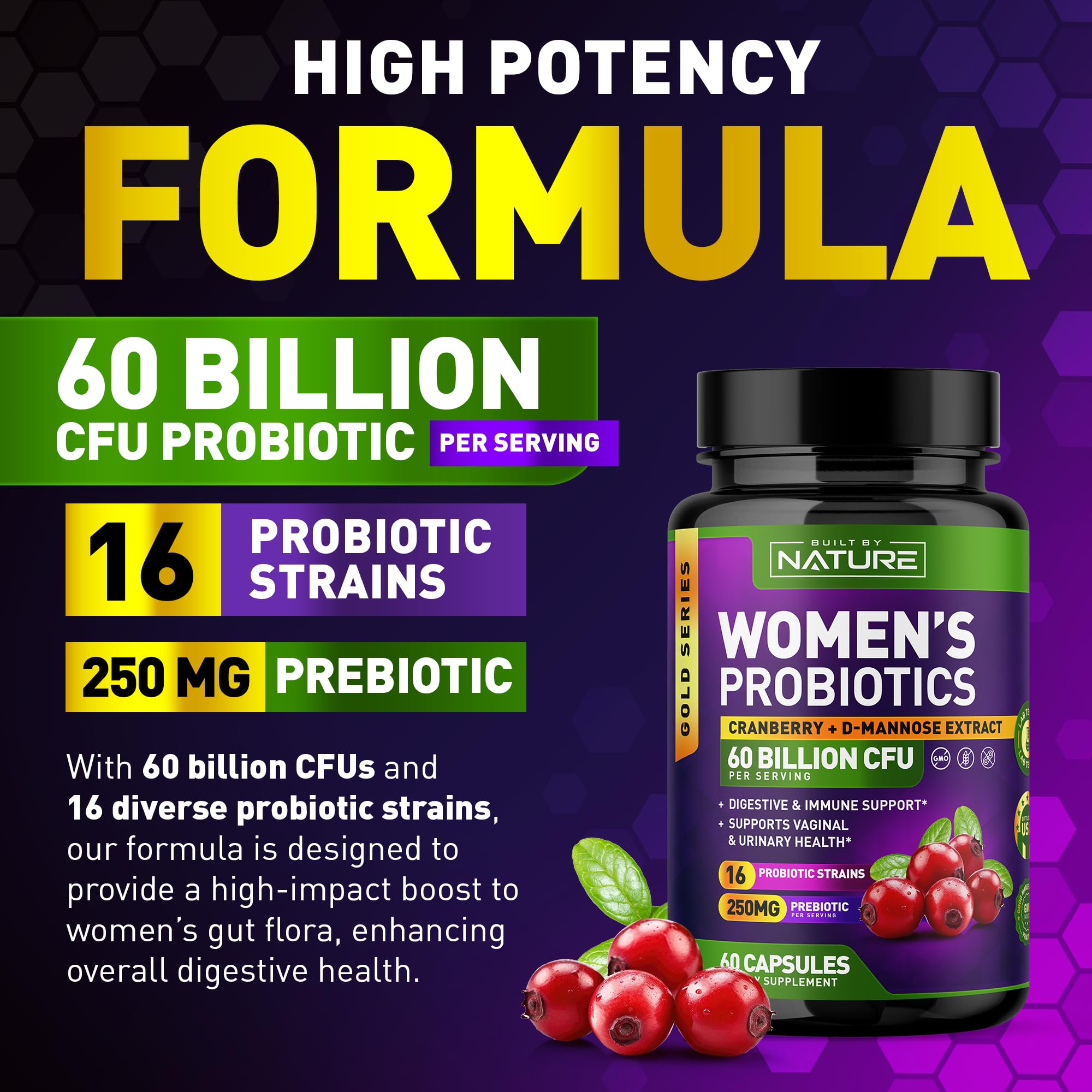 Foto 4 pulgar | Probióticos Creados Por La Naturaleza: 60 Mil Millones De Ufc (16 Cepas) Para Mujeres - Venta Internacional.