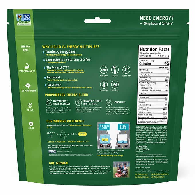 Foto 2 | Mezcla Líquida Para Bebidas Energéticas  Multiplicador De Energía Intravenosa Yuzu Pineapple - Venta Internacional.