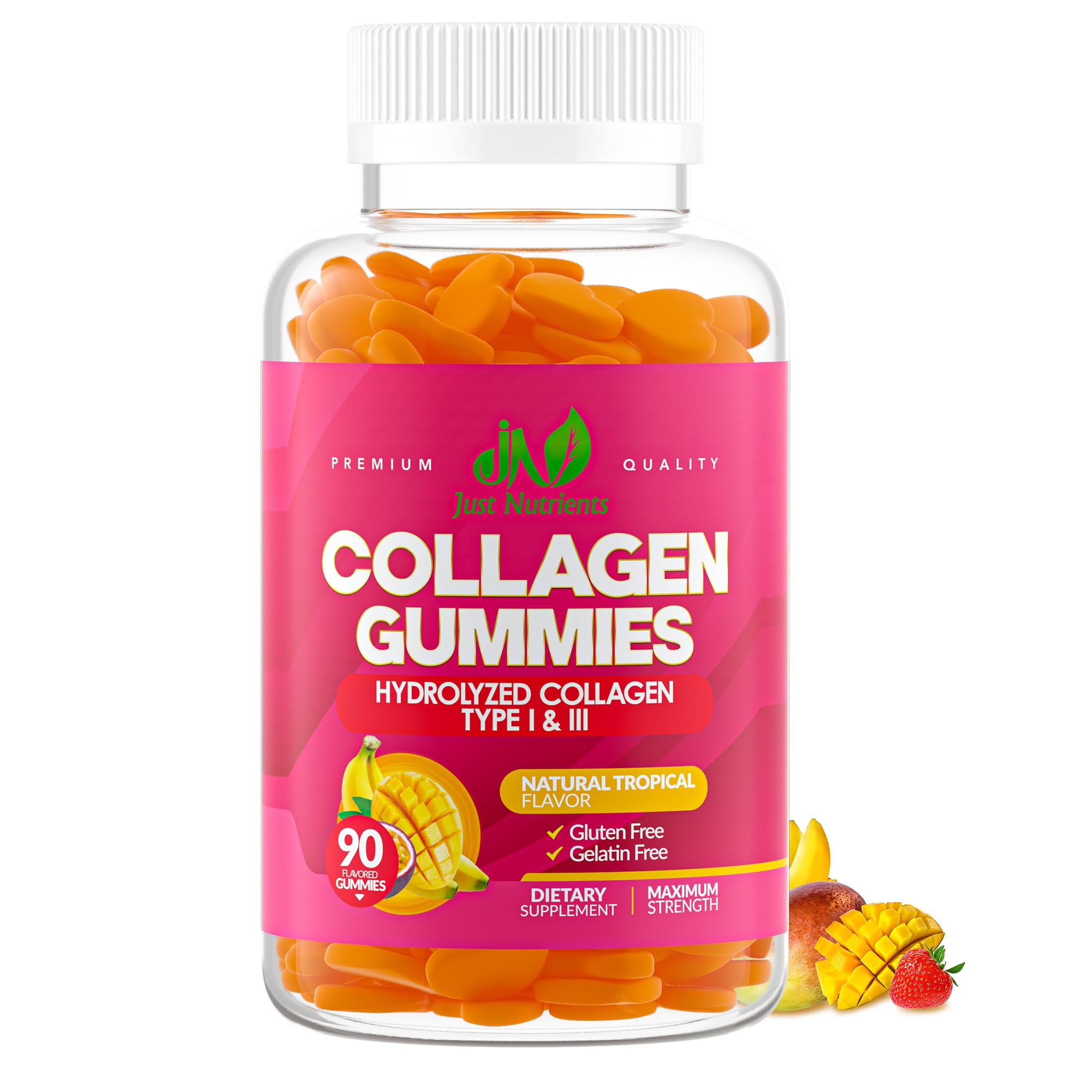 Foto 1 | Gomitas De Colágeno Just Nutrients Hidrolizadas Tipo I Y Iii 90 - Venta Internacional.