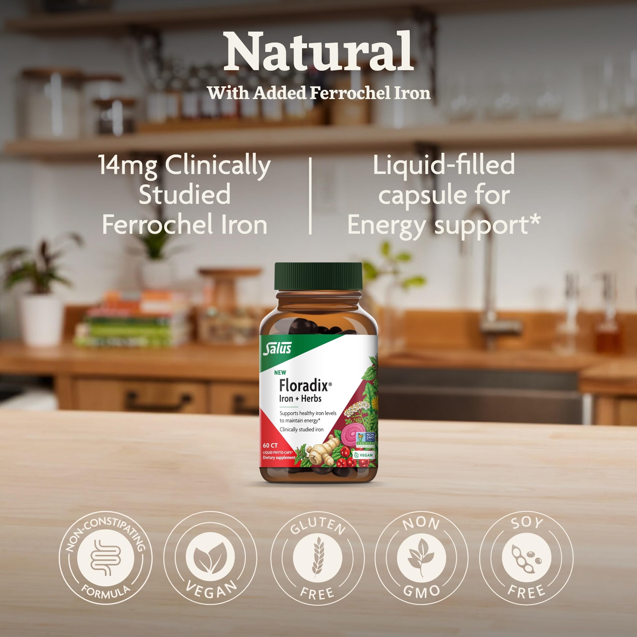 Foto 3 | Suplemento De Hierro Floradix Iron + Herbs 60 Fitocápsulas Líquidas - Venta Internacional.