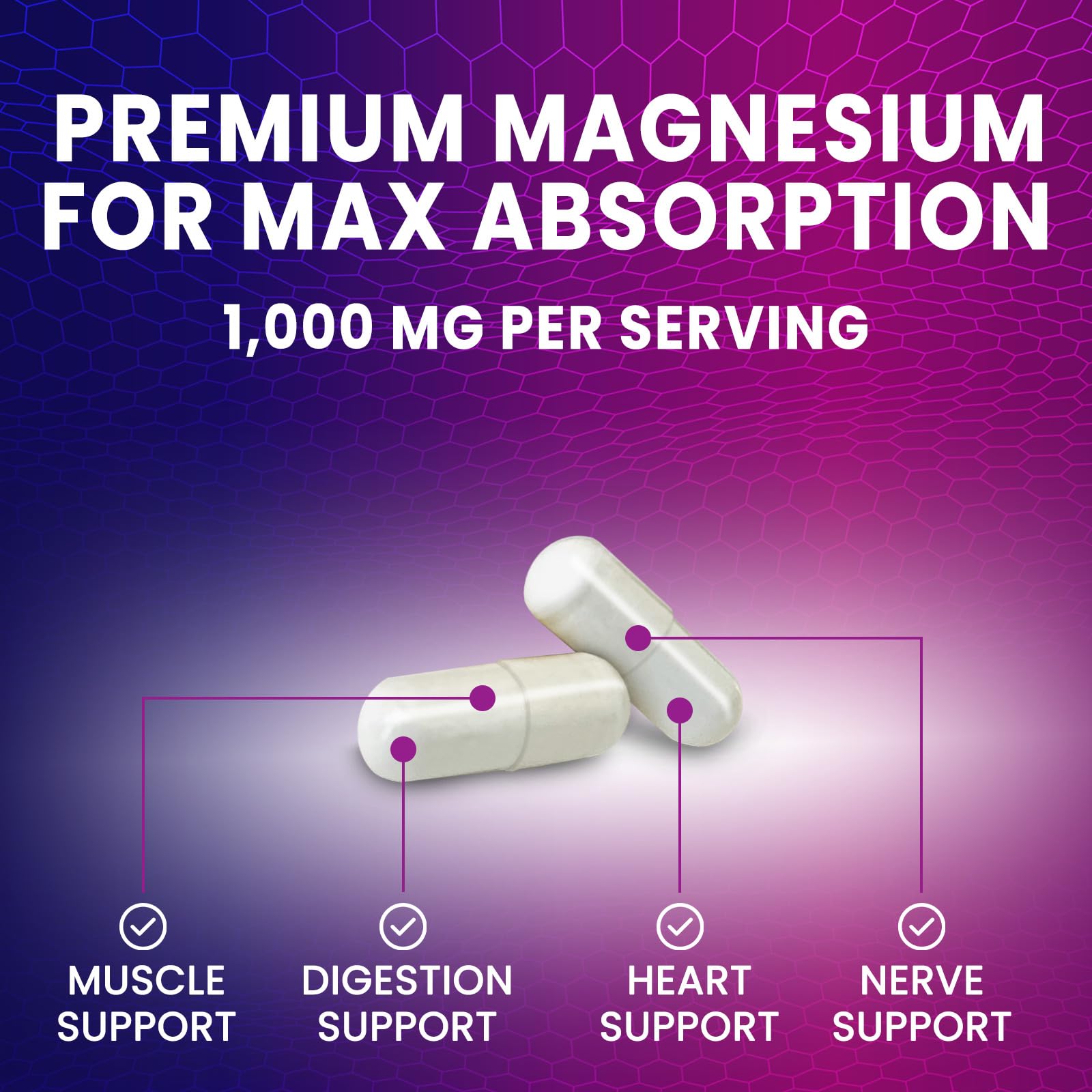 Foto 4 pulgar | Suplemento De Citrato De Magnesio Nature's Nutrition 1000 Mg 120 Cápsulas - Venta Internacional.