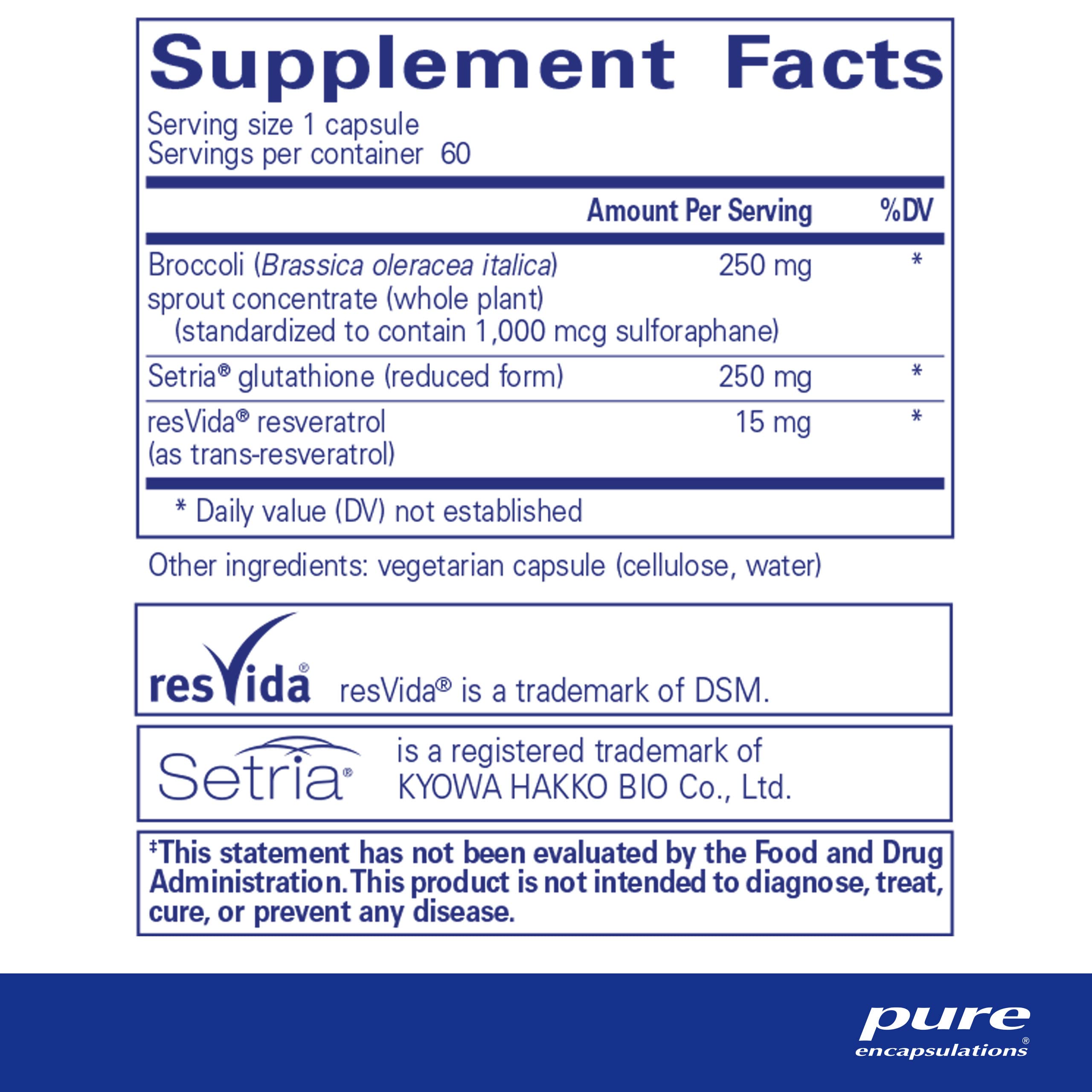 Foto 3 pulgar | Suplemento Pure Encapsulations Nrf2 Detox 60 Cápsulas - Venta Internacional.