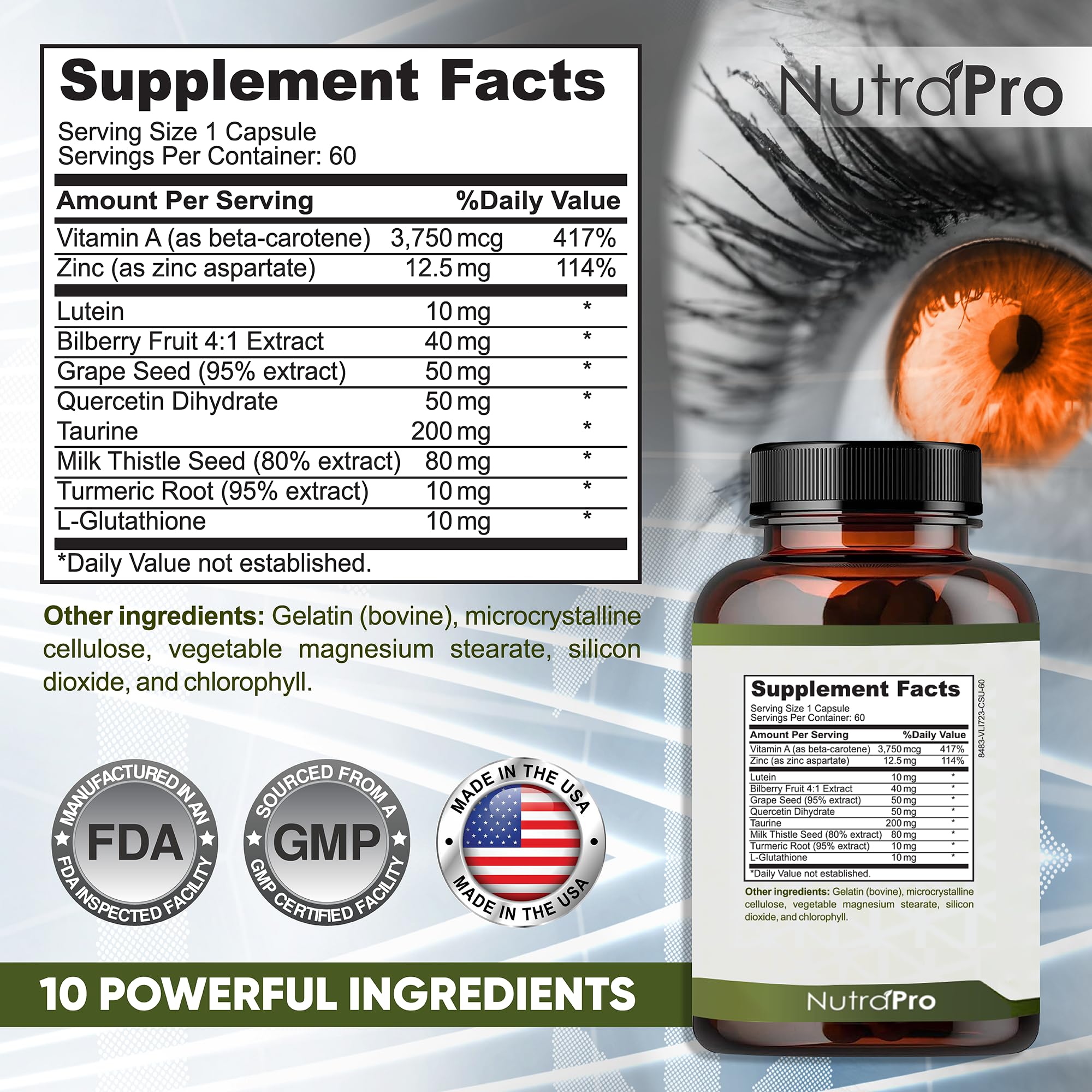 Foto 5 | Suplementos Para La Salud Ocular Y El Apoyo Visual Nutrapro Adults - Venta Internacional.