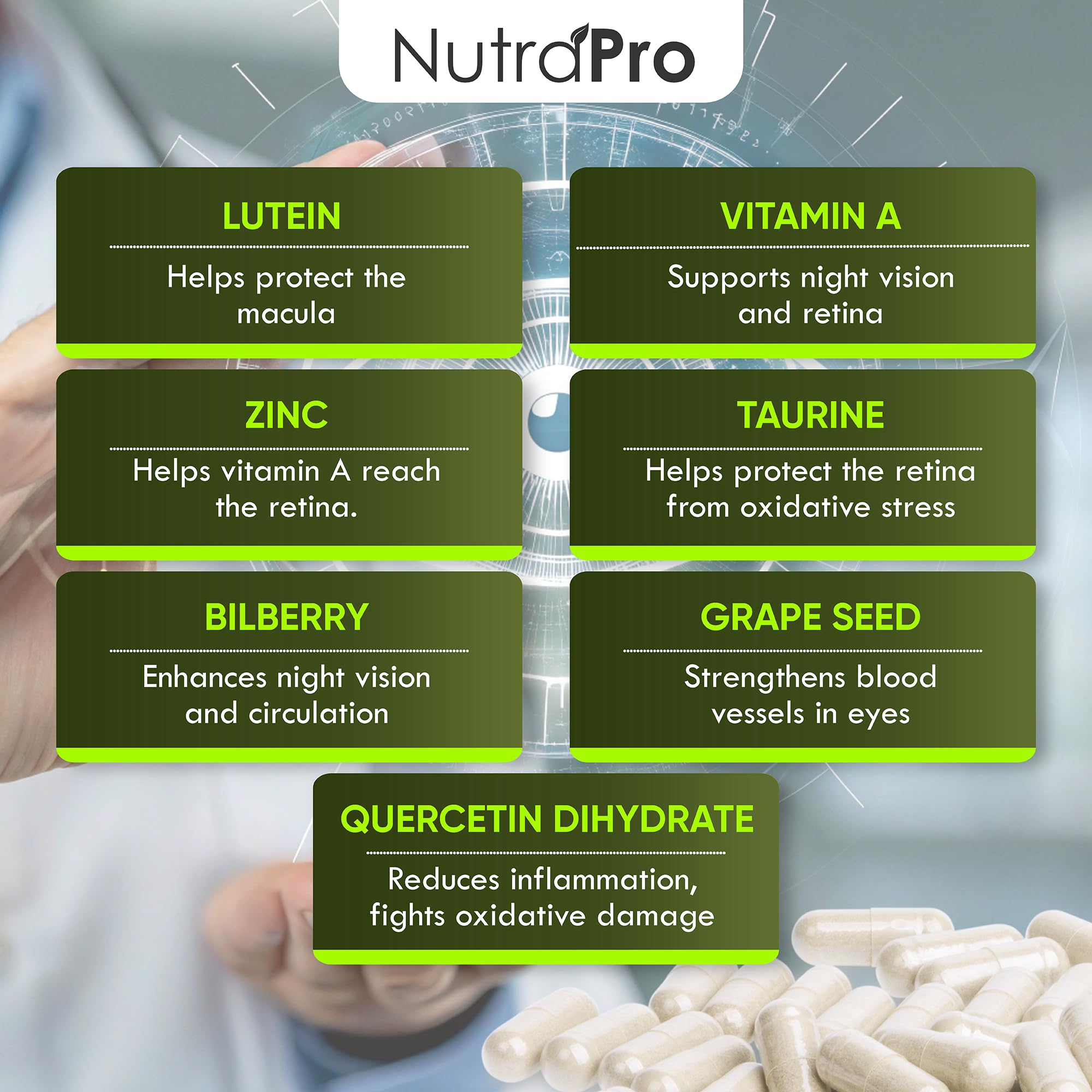 Foto 7 pulgar | Suplementos Para La Salud Ocular Y El Apoyo Visual Nutrapro Adults - Venta Internacional.