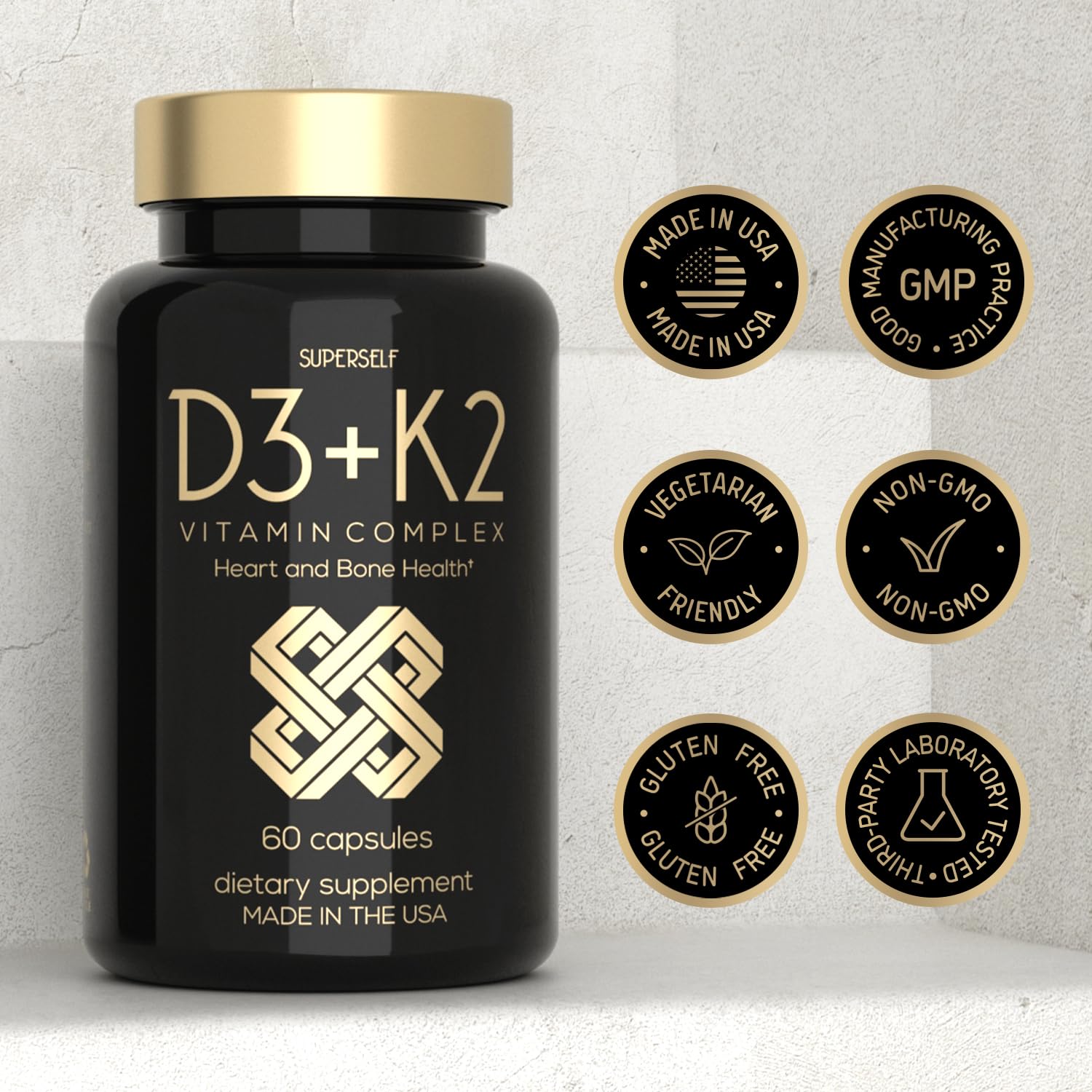 Foto 6 | Suplemento Superself De Vitamina D3 5000 Ui Más Vitamina K Mk7 100 Mcg - Venta Internacional.