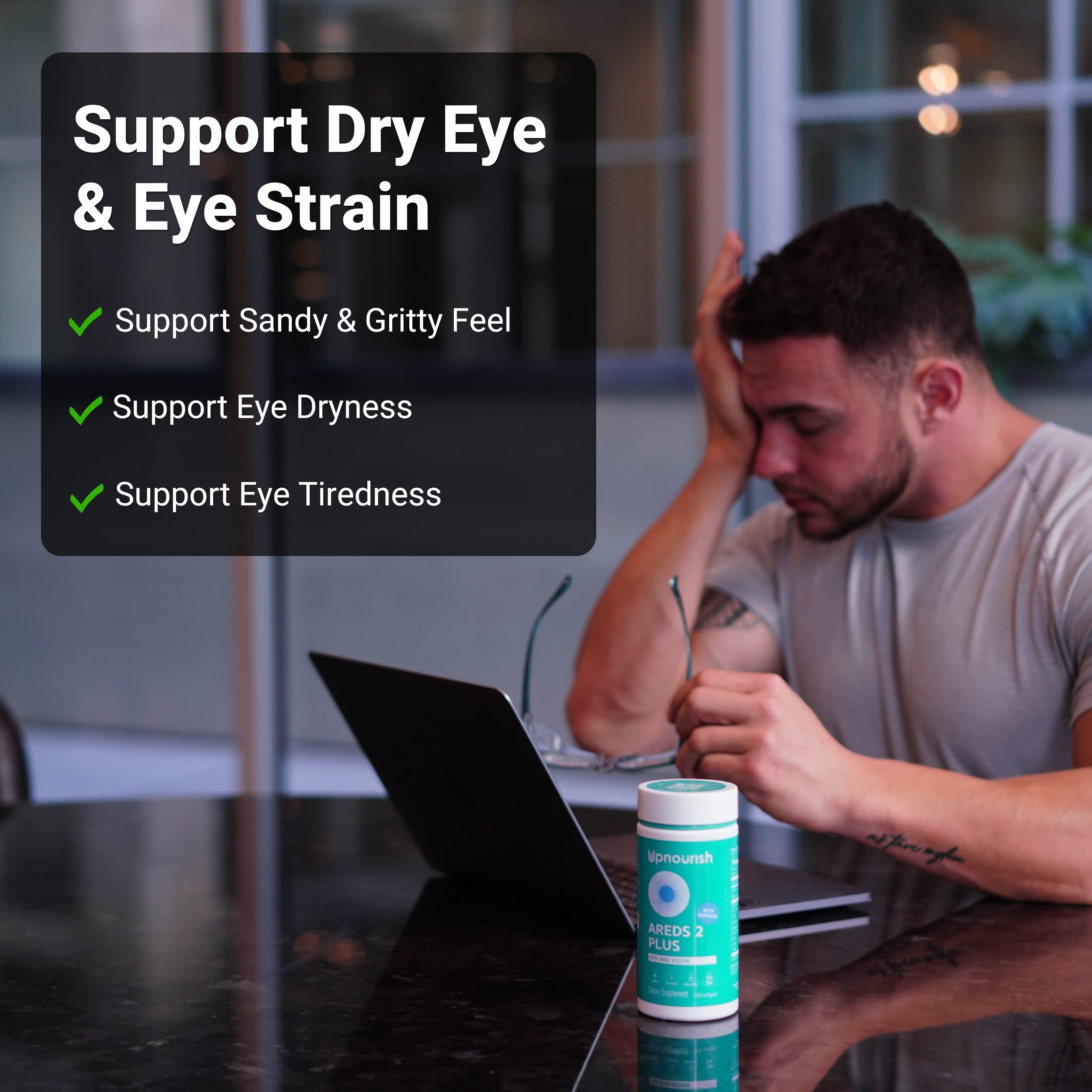 Foto 3 | Eye Vitamins Upnourish Areds 2  Luteína Para Personas Mayores  60 Cápsulas Blandas - Venta Internacional.
