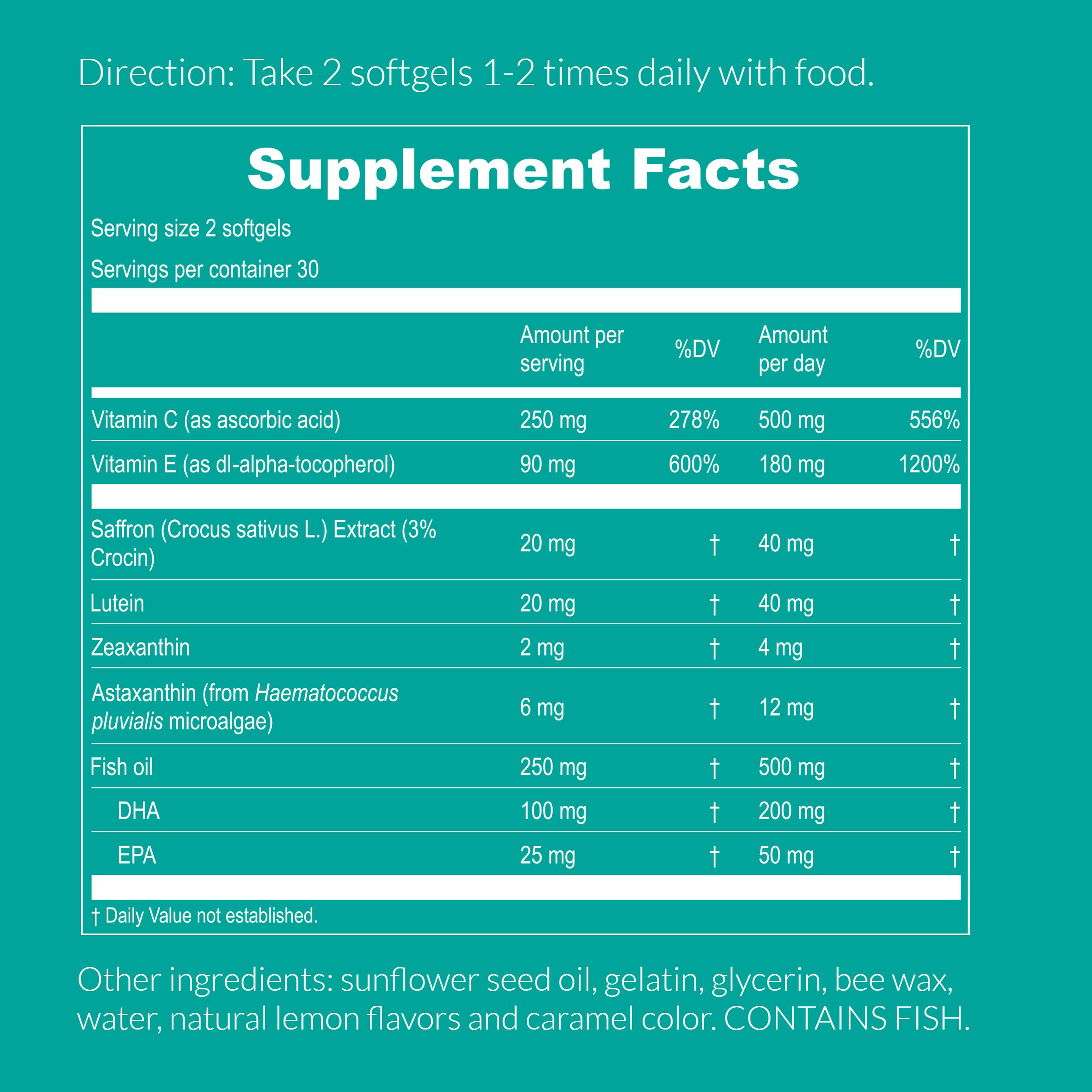 Foto 6 | Eye Vitamins Upnourish Areds 2  Luteína Para Personas Mayores  60 Cápsulas Blandas - Venta Internacional.