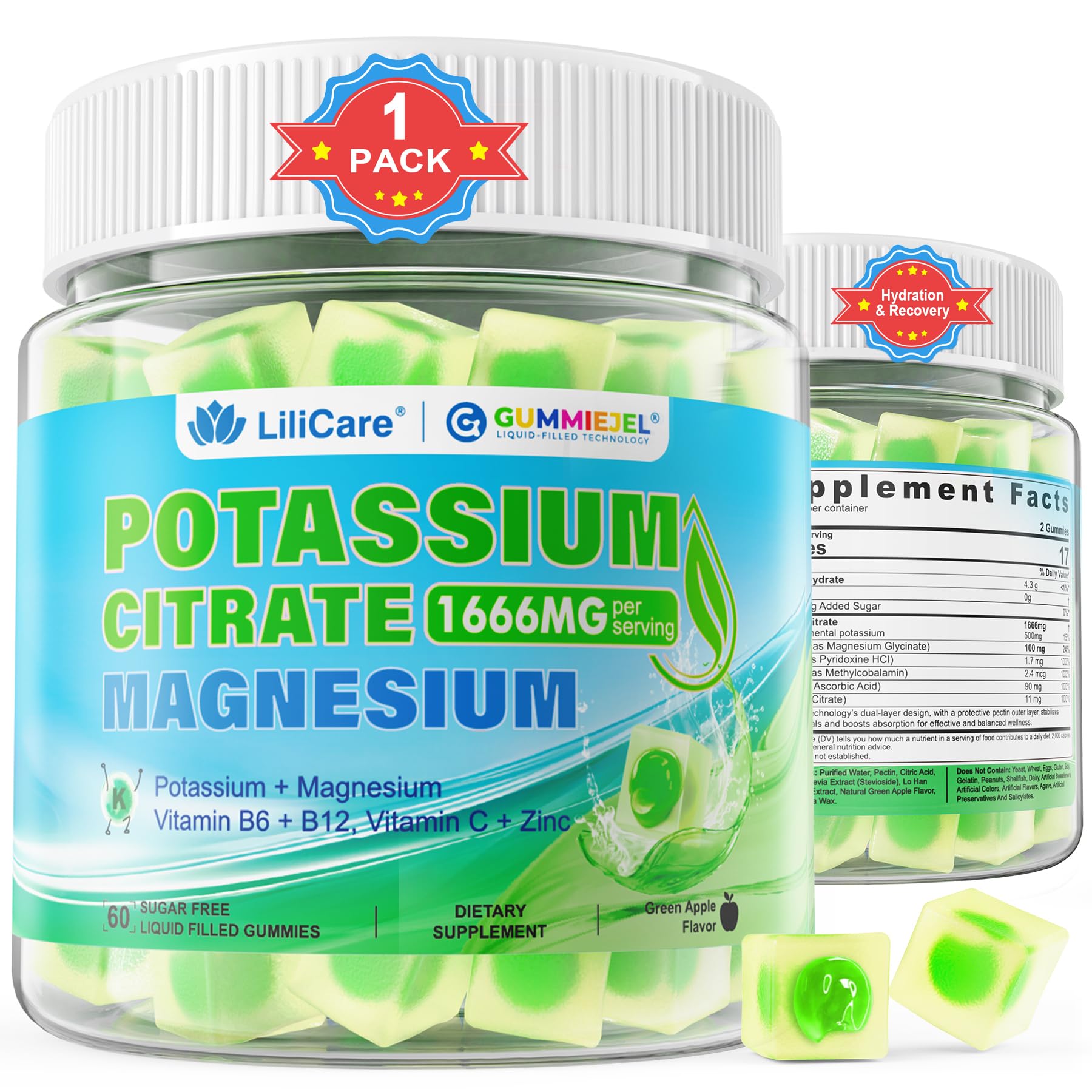 Foto 2 pulgar | Suplemento De Gomitas De Citrato De Potasio Lilicare 1666 Mg Para Adultos - Venta Internacional.