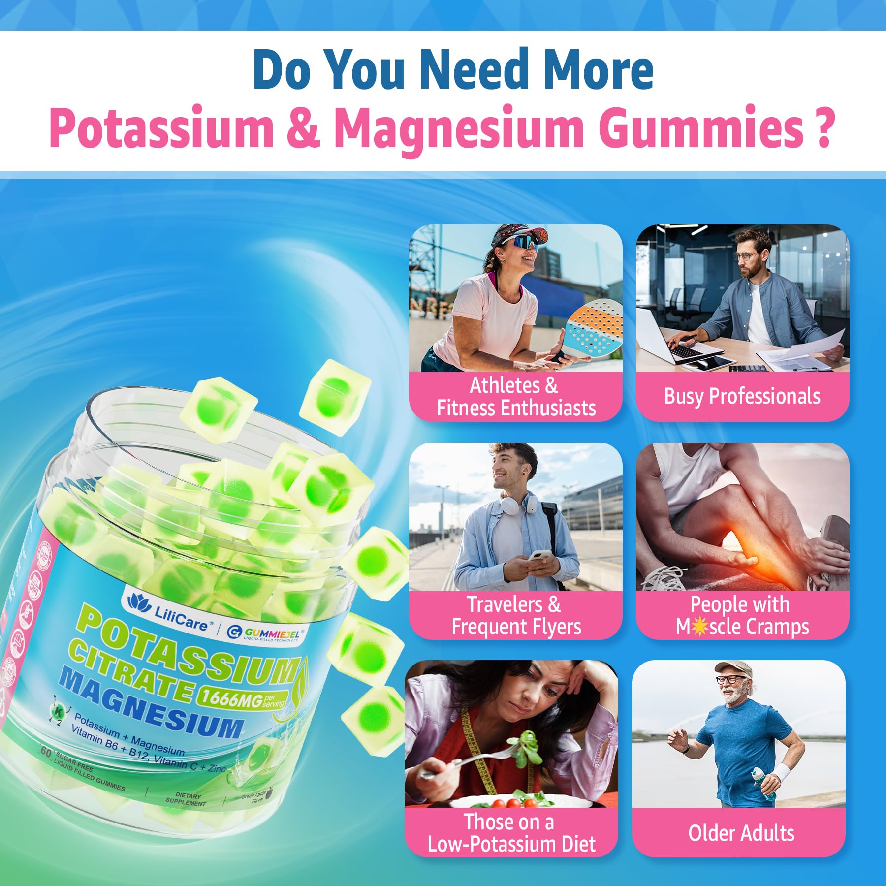 Foto 6 pulgar | Suplemento De Gomitas De Citrato De Potasio Lilicare 1666 Mg Para Adultos - Venta Internacional.