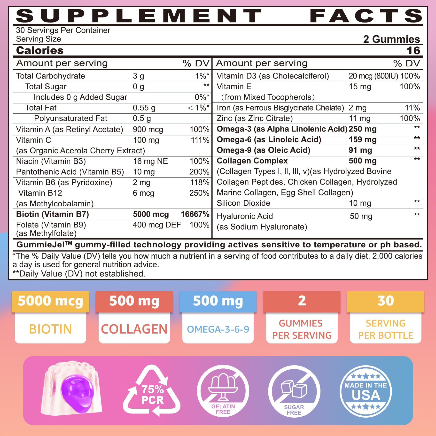 Foto 2 | Gominolas De Vitaminas Para El Cabello Nextdia Con Péptidos De Colágeno Y Biotina - Venta Internacional.
