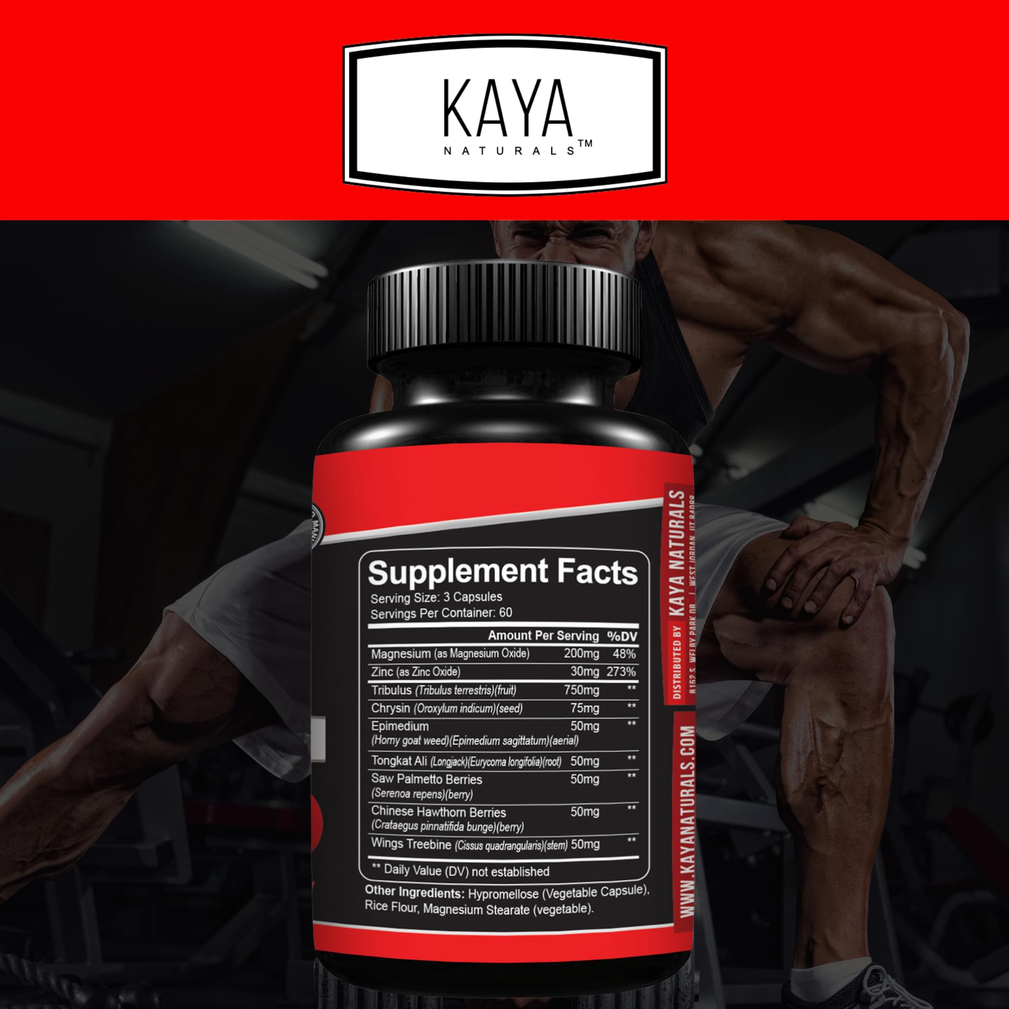 Foto 3 pulgar | Suplemento Kaya Naturals Ultratest - T Booster Para Hombre  180 Cápsulas - Venta Internacional.
