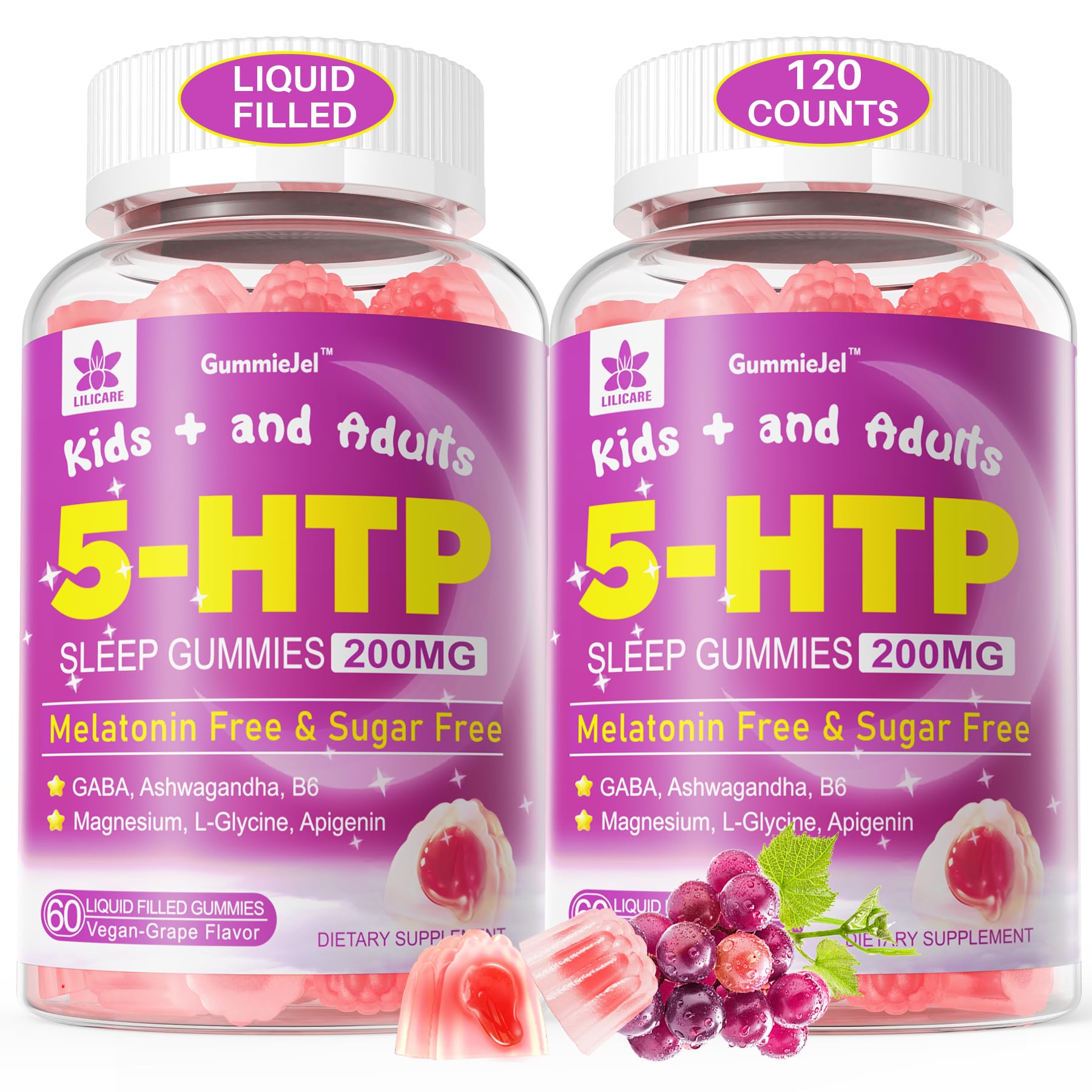 Foto 2 pulgar | Suplemento De Gomitas Lilicare 5htp 200 Mg Con Glicinato De Magnesio - Venta Internacional.