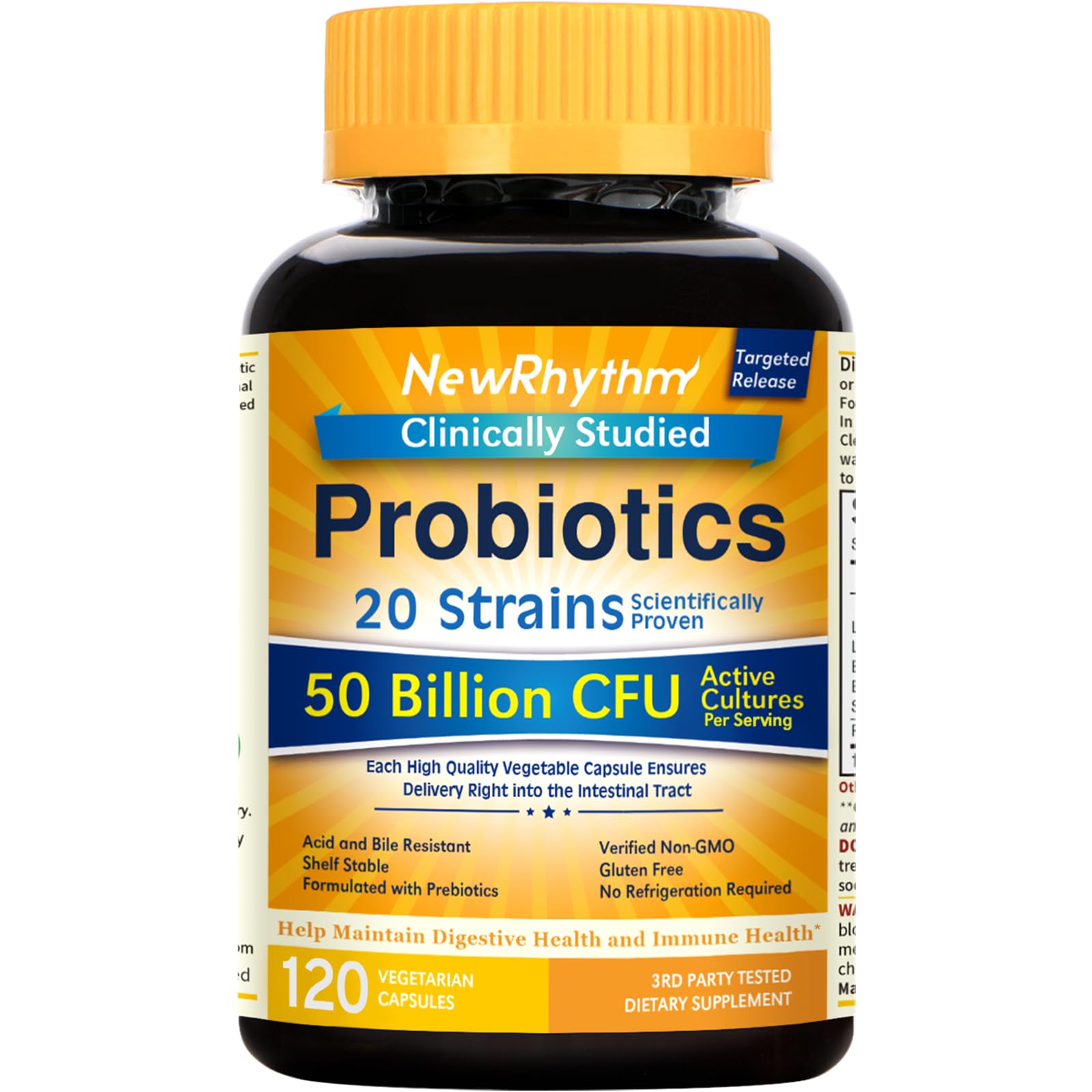 Foto 2 pulgar | Probiotics Newrhythm 50 Mil Millones De Cfu 120 Cápsulas Vegetarianas - Venta Internacional.