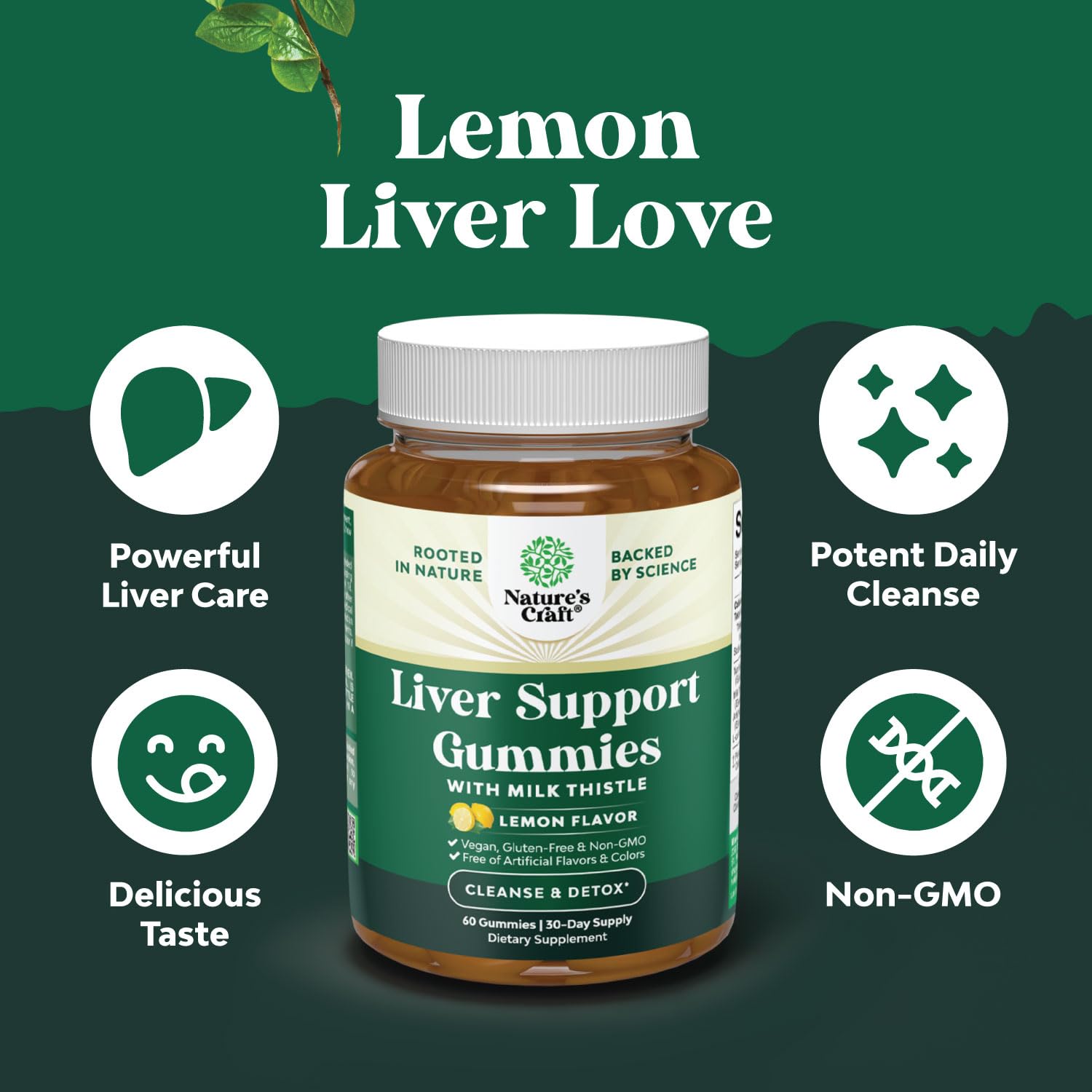 Foto 3 | Gominolas Natures Craft Liver Detox De Apoyo Hepático  30 Porciones - Venta Internacional.