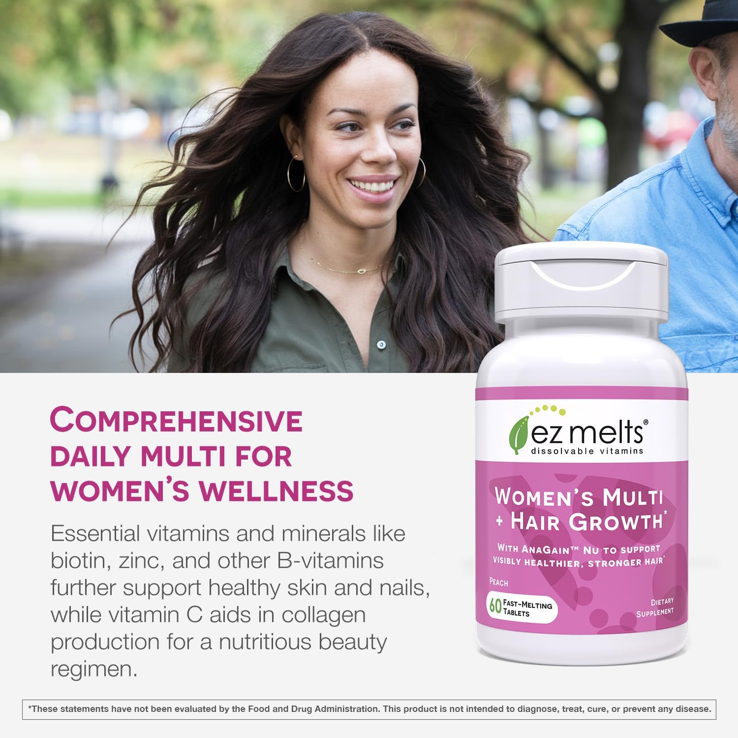 Foto 5 pulgar | Suplemento Multivitamínico Soluble Para Mujeres Ez Melts Para El Crecimiento Del Cabello - Venta Internacional.