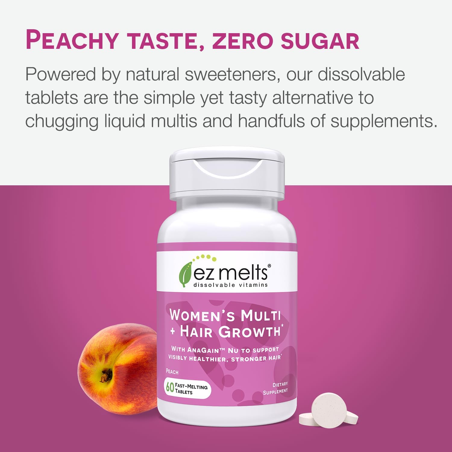 Foto 5 | Suplemento Multivitamínico Soluble Para Mujeres Ez Melts Para El Crecimiento Del Cabello - Venta Internacional.