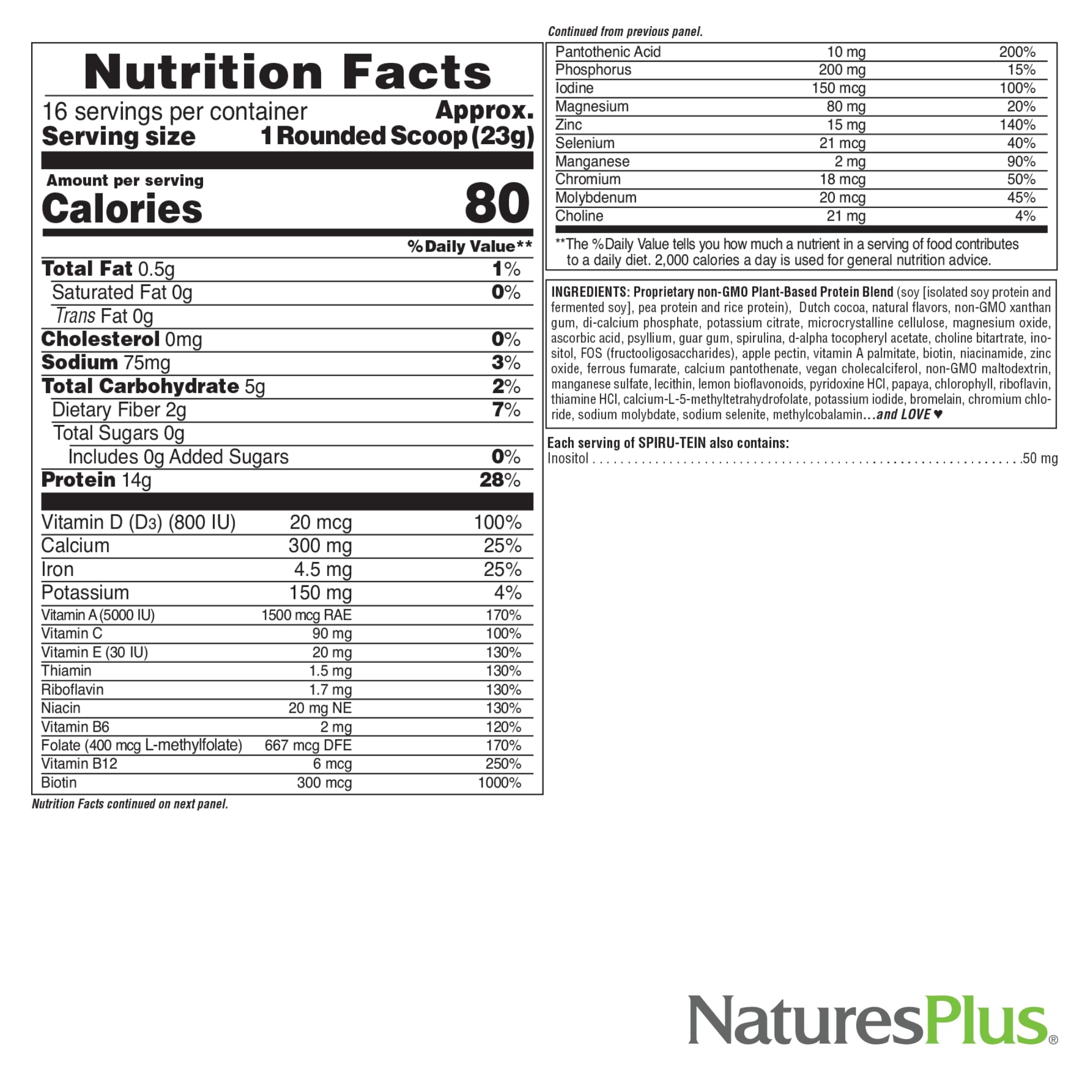 Foto 5 | Proteína En Polvo Natures Plus Simply Natural Spiru-tein 0 37 Kg - Venta Internacional.