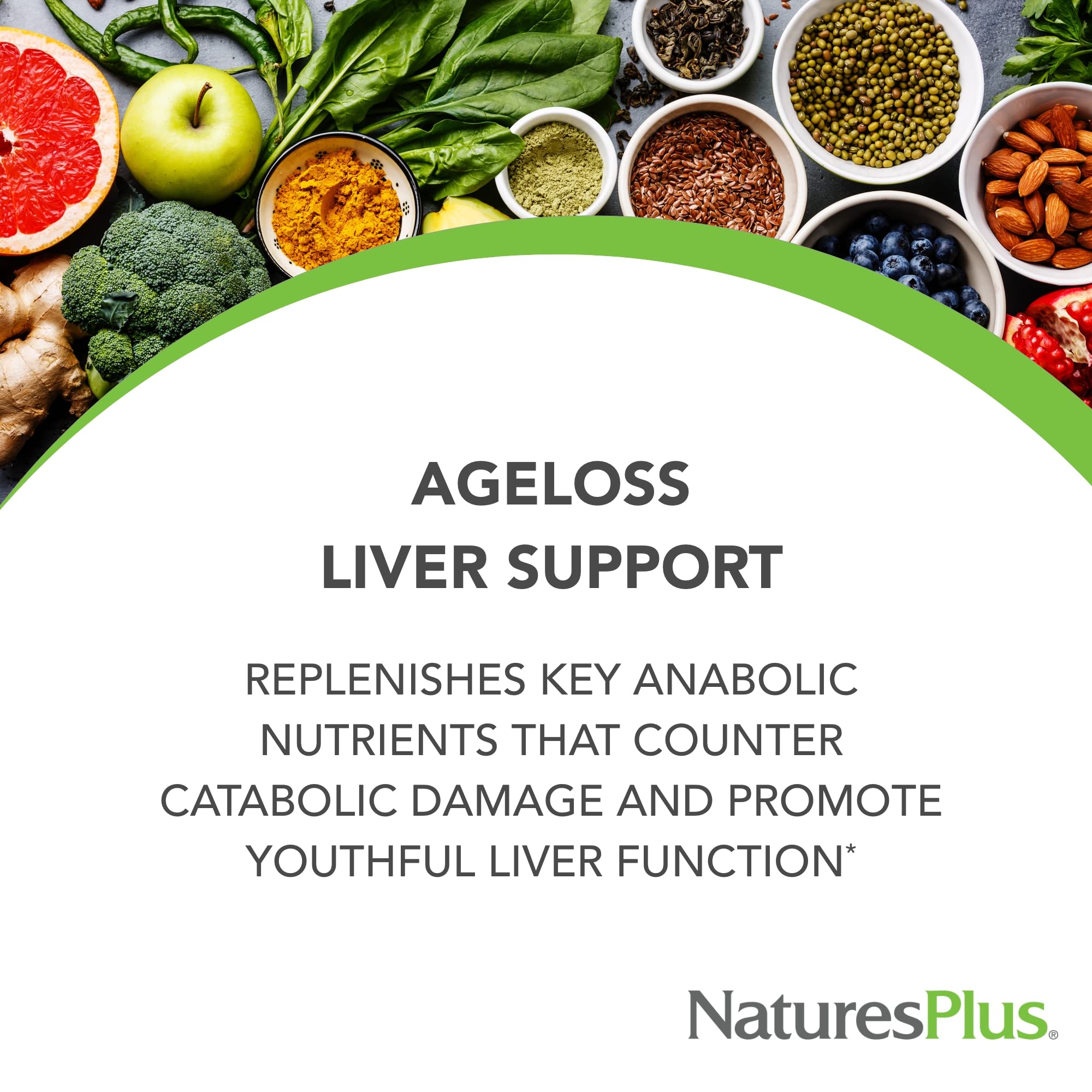 Foto 2 | Suplemento Natures Plus Ageloss Liver Support 90 Cápsulas - Venta Internacional.