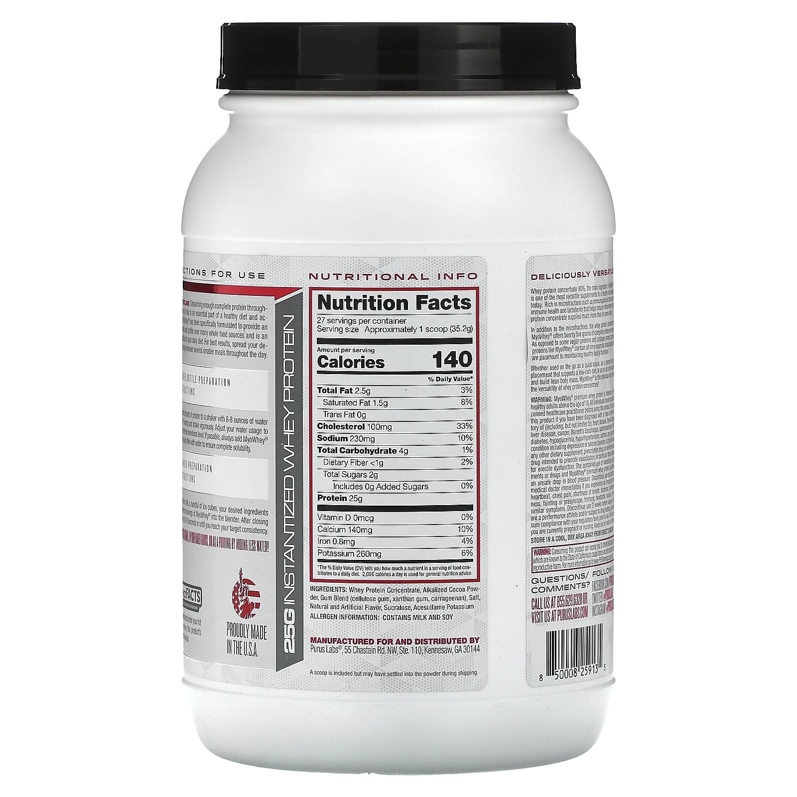 Foto 3 pulgar | Proteína De Suero Purus Labs Myowhey Premium 25 G 25 Porciones - Venta Internacional.