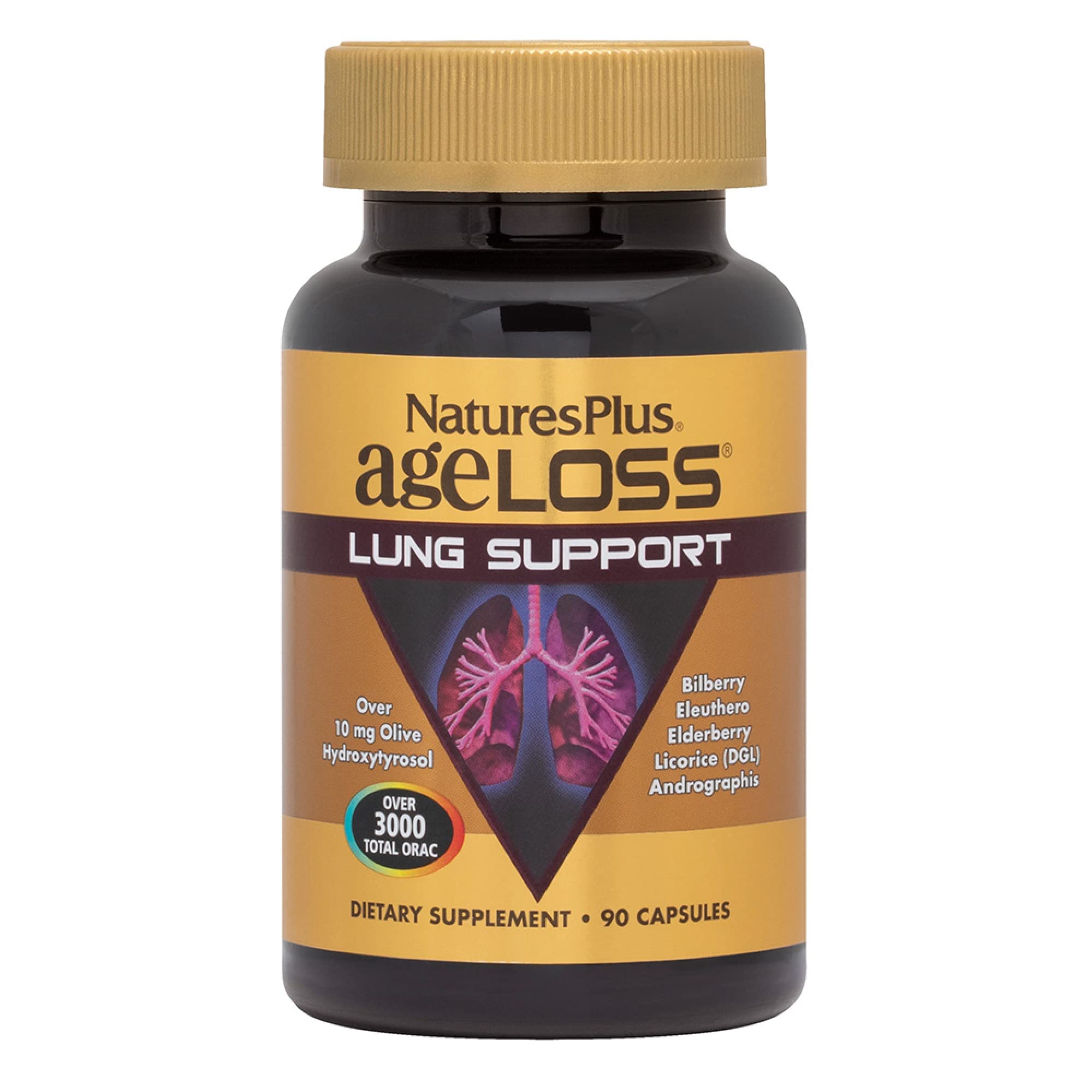 Foto 2 pulgar | Suplemento Naturesplus Ageloss Lung Support 90 Cápsulas - Venta Internacional.