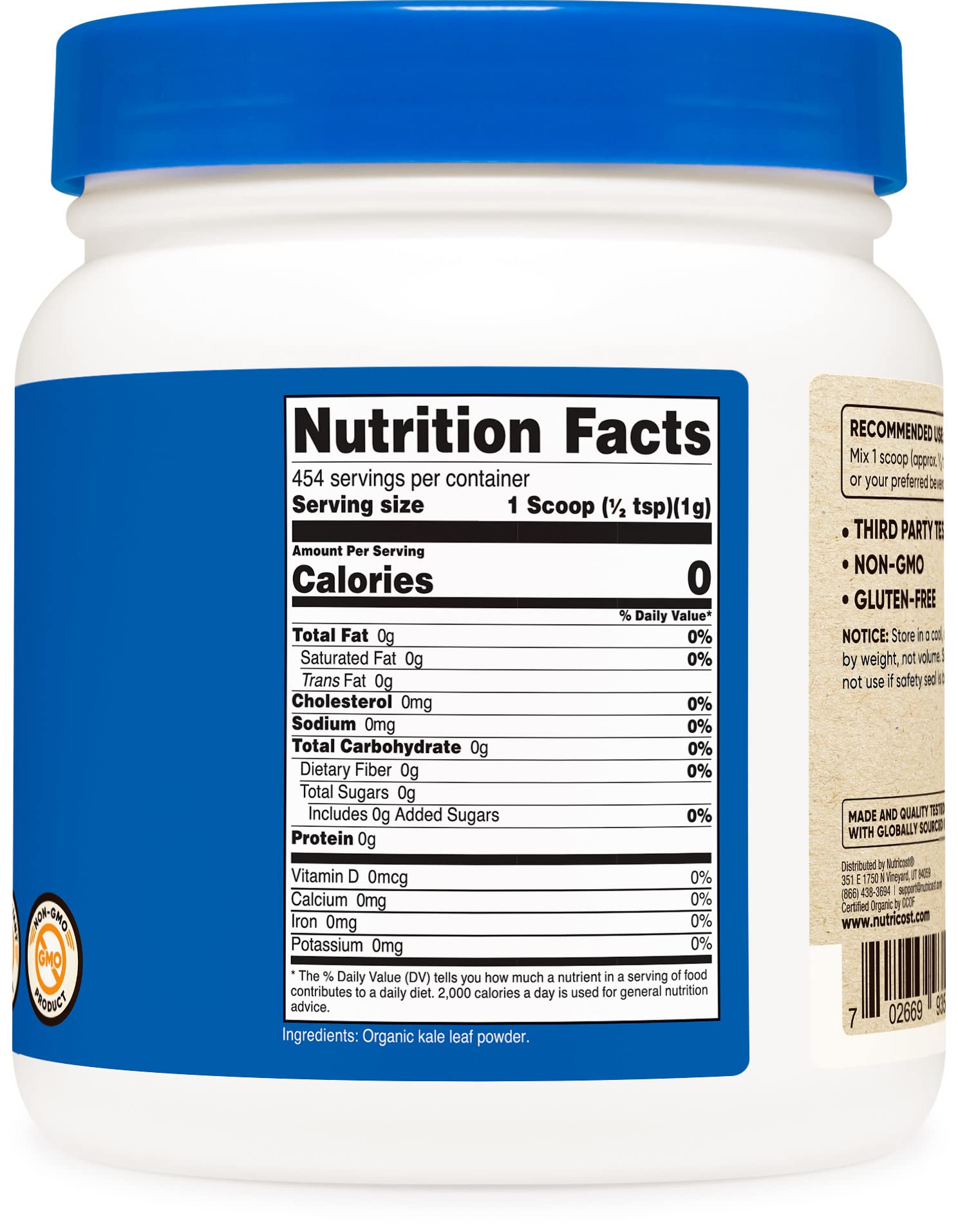 Foto 5 | Suplemento Nutricost De Col Rizada Orgánica En Polvo 454 G (2 Botellas) - Venta Internacional.