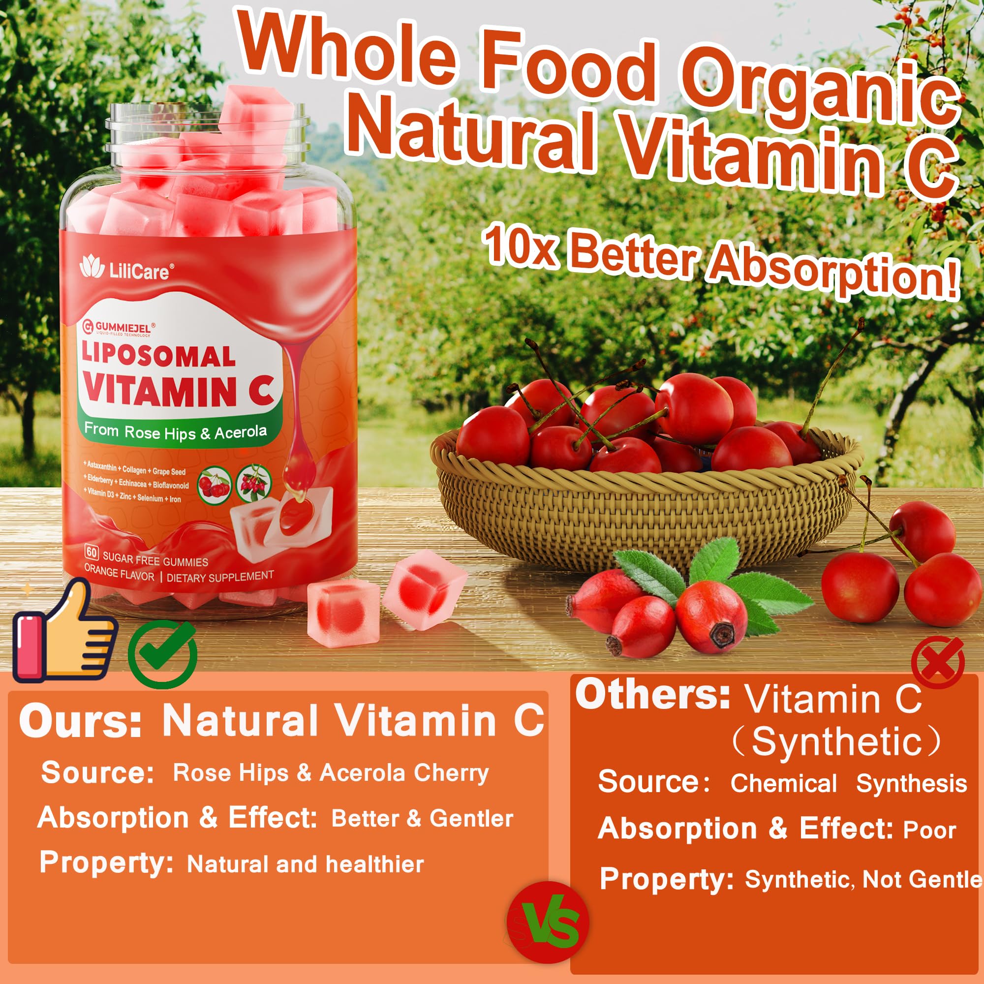 Foto 3 | Gomitas De Vitamina C Lilicare Liposomal 1000 Mg Con Zinc D3 Y Saúco - Venta Internacional.