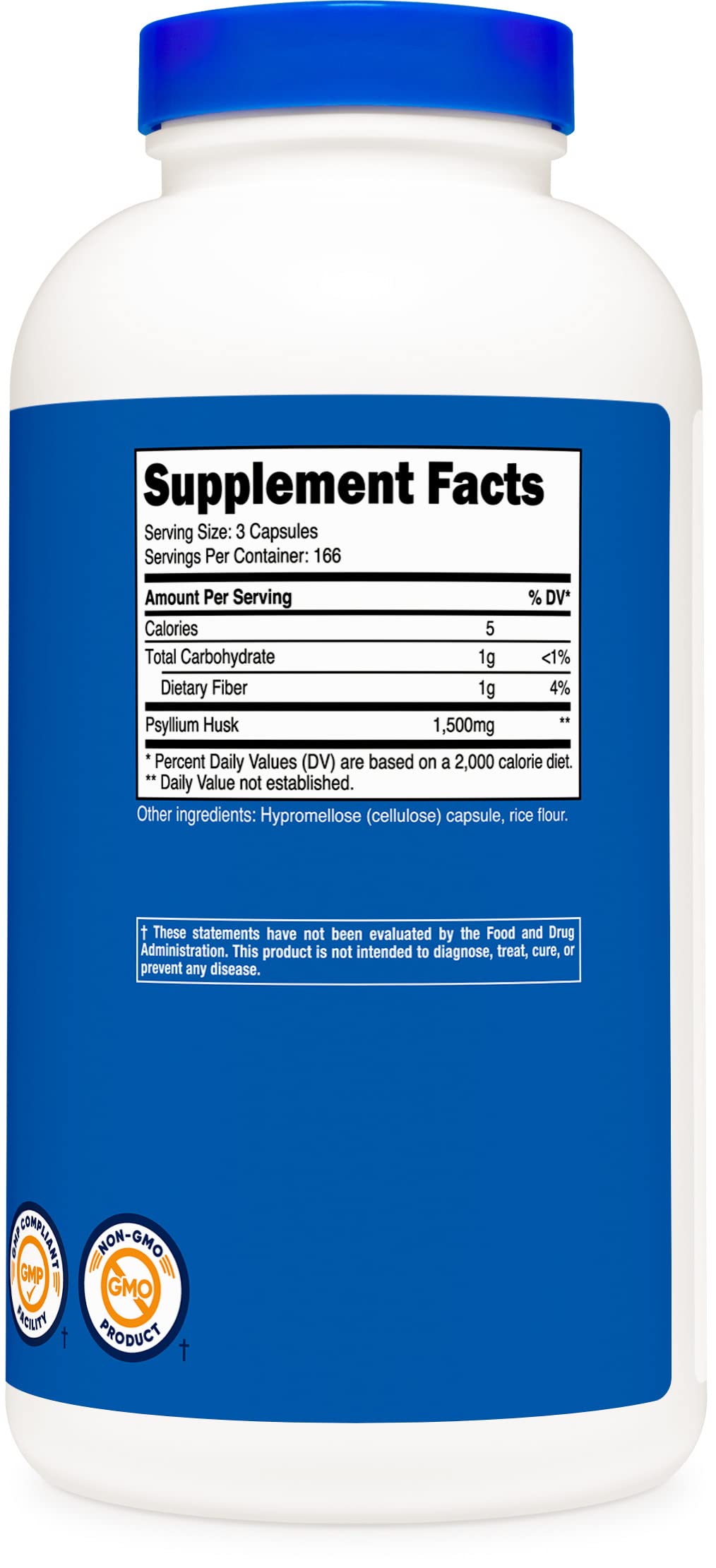 Foto 5 pulgar | Suplemento Nutricost Psyllium Husk 1500 Mg 500 Cápsulas X2 - Venta Internacional.