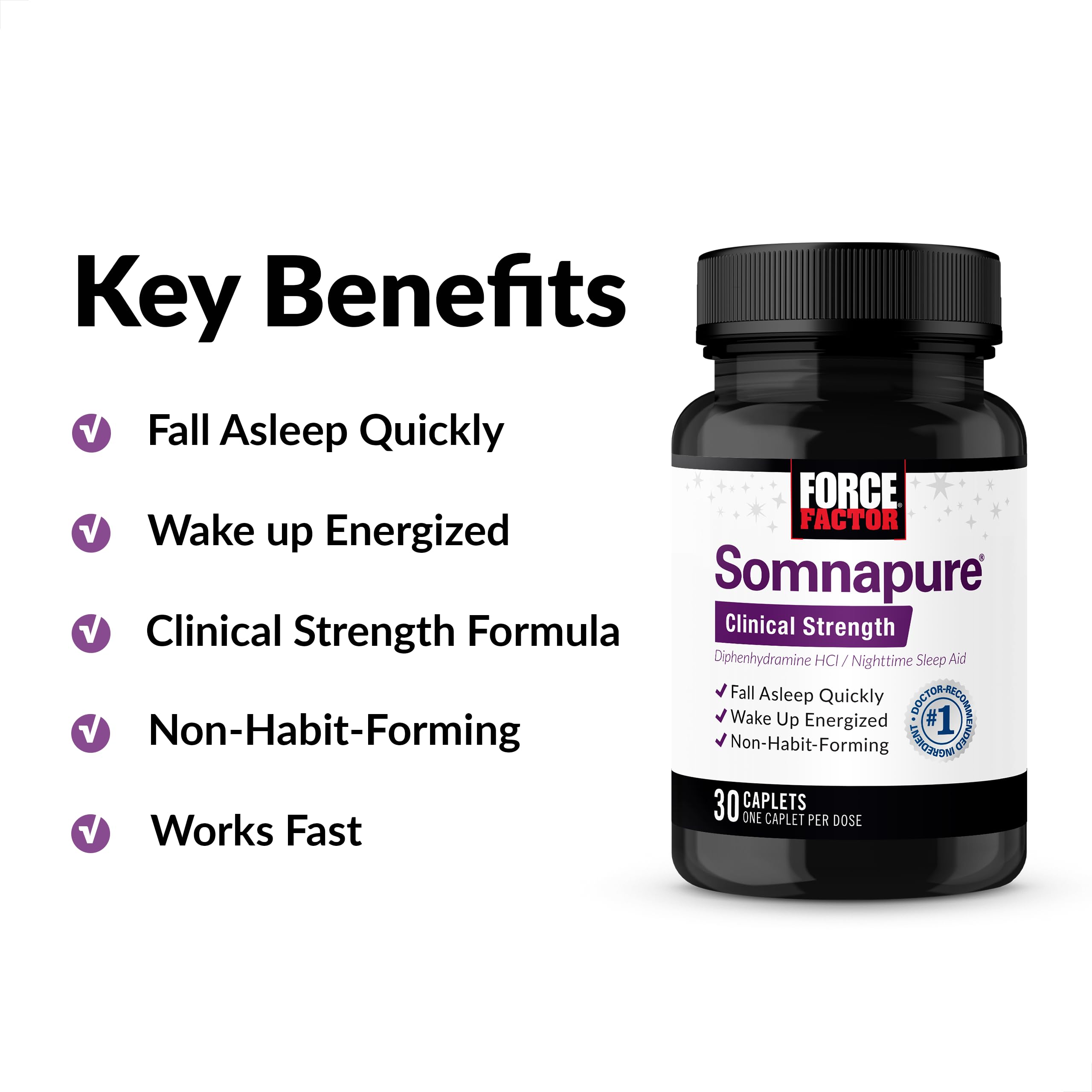 Foto 2 | Sleep Aid Force Factor Somnapure Clinical Strength 30 Comprimidos - Venta Internacional.
